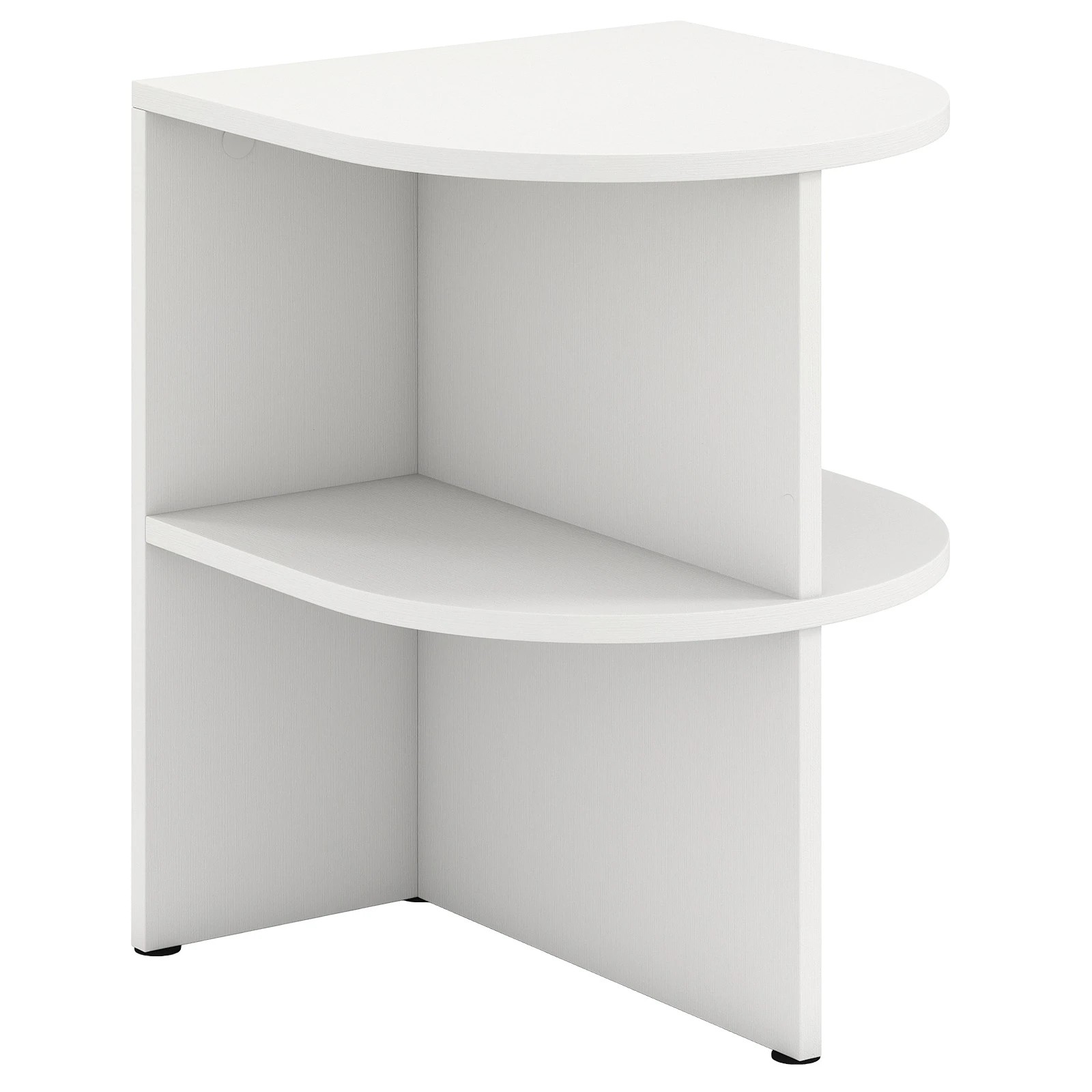 1 Costway Half Round Side Table 2-Tier Wooden Nightstand, 1 of 6