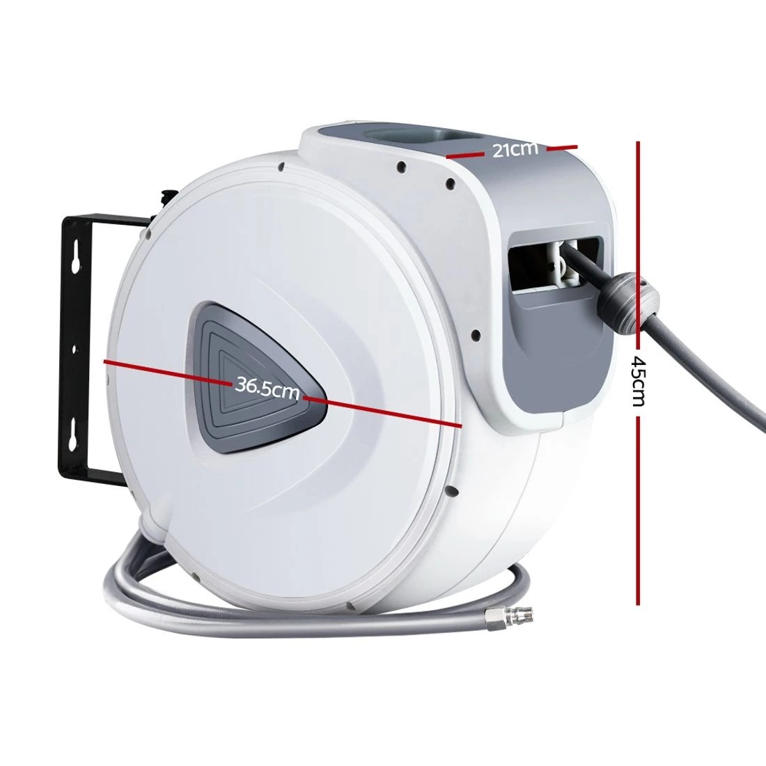 2 Giantz Air Hose Reel 20m Retractable Compressor Auto Rewind Wall Mounted Garage - White, 2 of 5