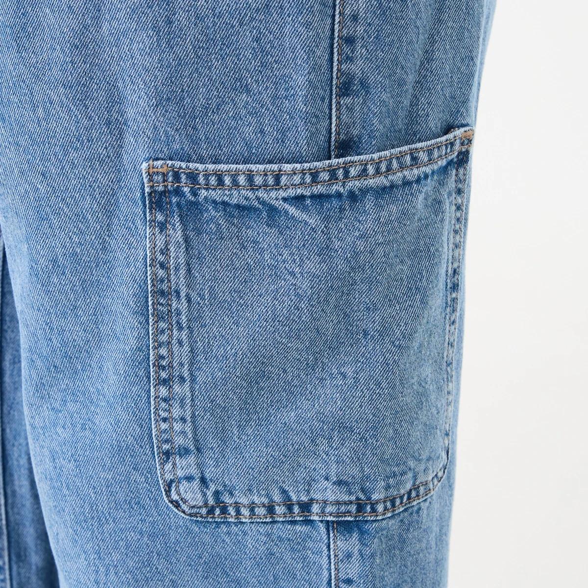 9 Sleeveless Cargo Dungarees Mid Wash, 9 of 9