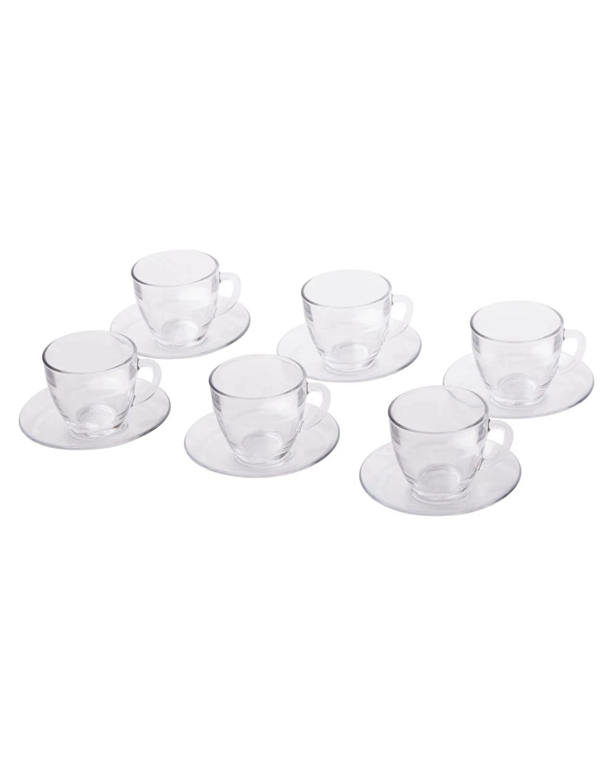 5 Duralex 6pcs Gigogne Clear Tea Coffee Cup & Saucer Set - 220ml per cup, 5 of 5