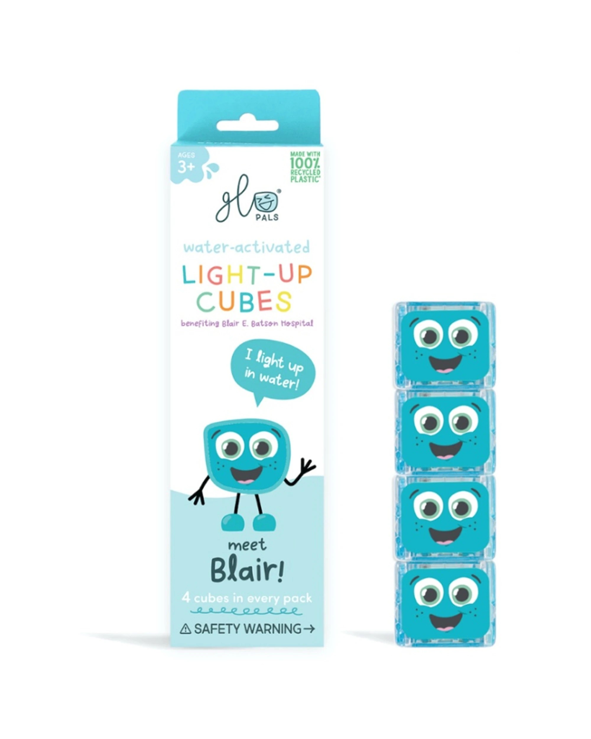 1 Glo Pals 4pc Water Activated Light Up Sensory Baby Kids Bath Toy Blair - Blue, 1 of 3
