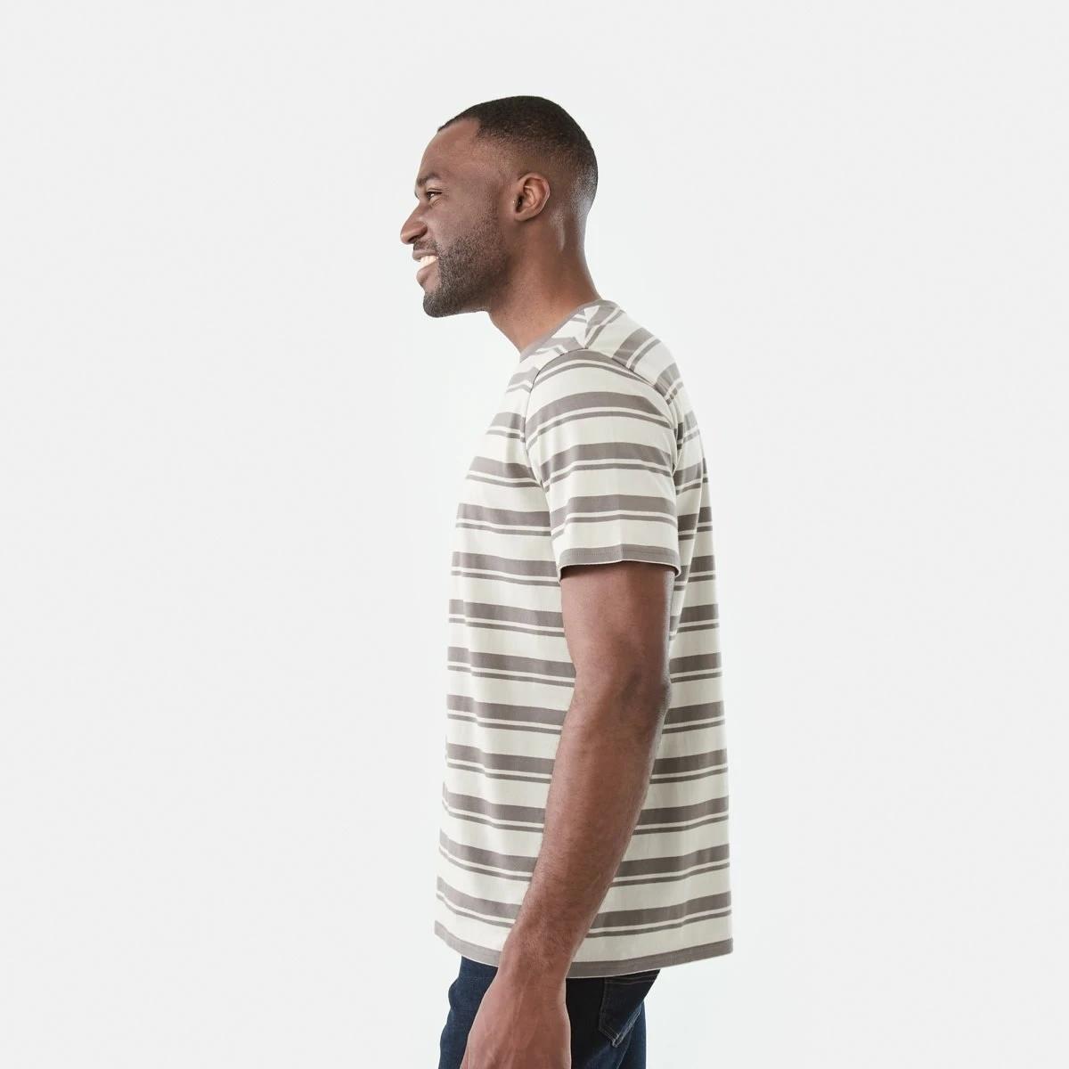2 Australian Cotton Stripe T-shirt Brn Stripe, 2 of 5