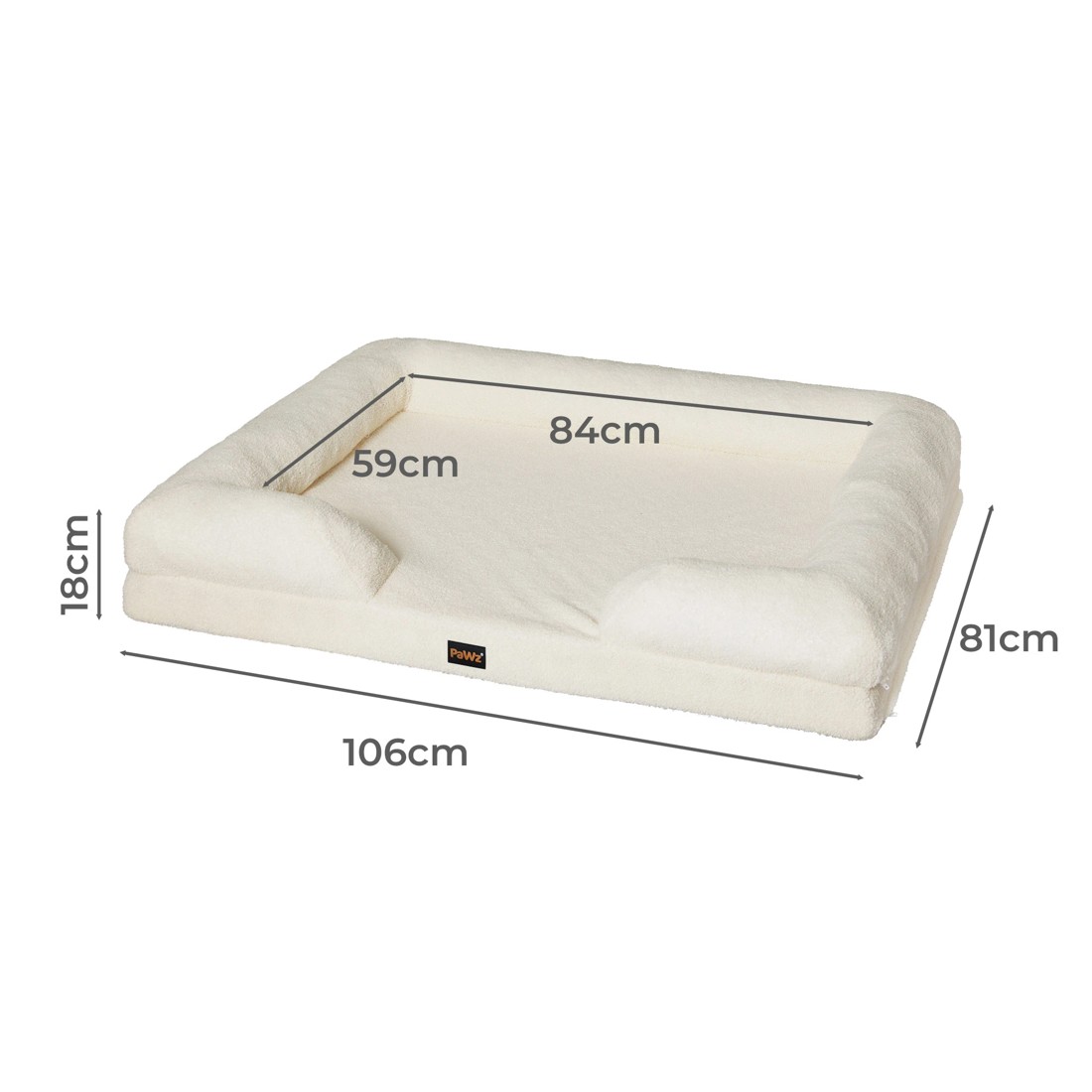 3 Pawz Memory Foam Pet Bed Xl White, 3 of 4
