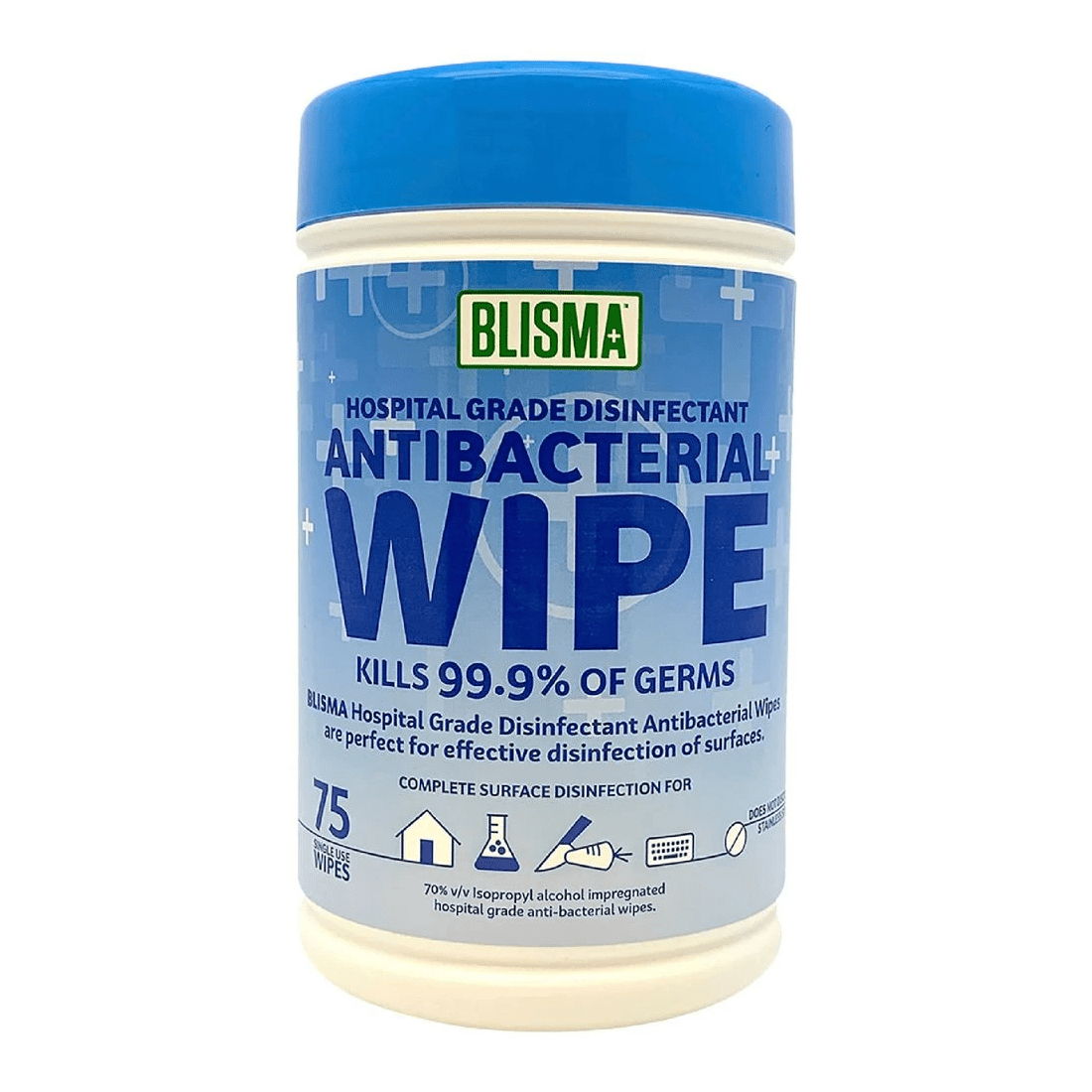 1 Blisma Hospital Grade Anti-bacterial Wipes 75 Pack, 1 of 4