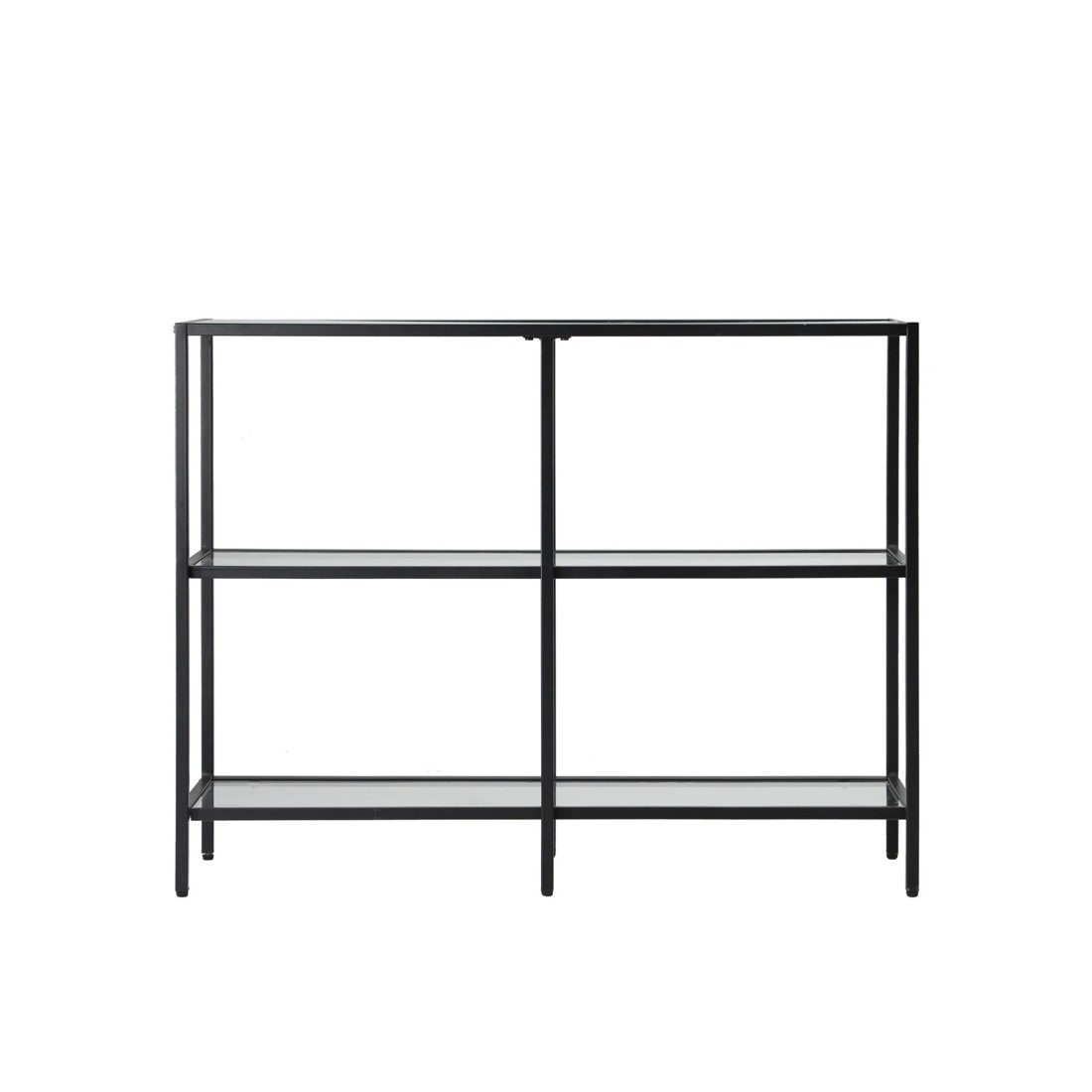 7 Oikiture Console Table Tempered Glass Sofa Table Hall Side Entry 3 Shelves
 - Black, 7 of 10