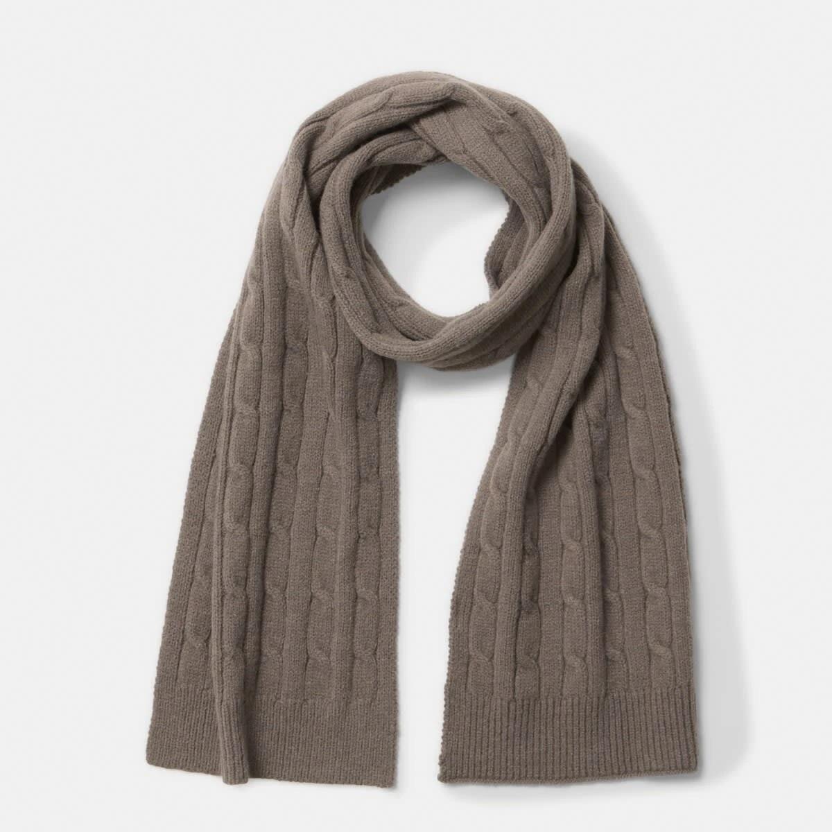 1 Cable Scarf Taupe Brn, 1 of 3