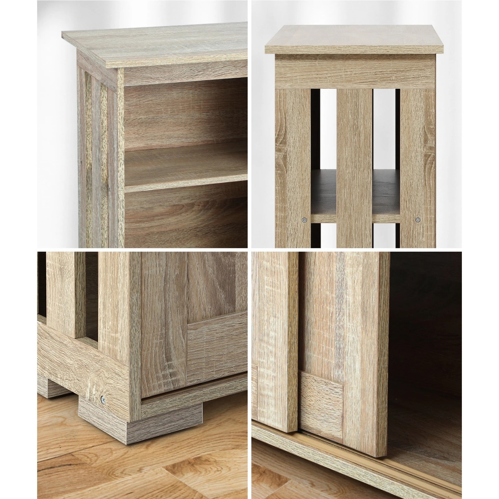 4 Oikiture Buffet Sideboard Cabinet Storage Cupboard Hallway Table
 - Natural, 4 of 10