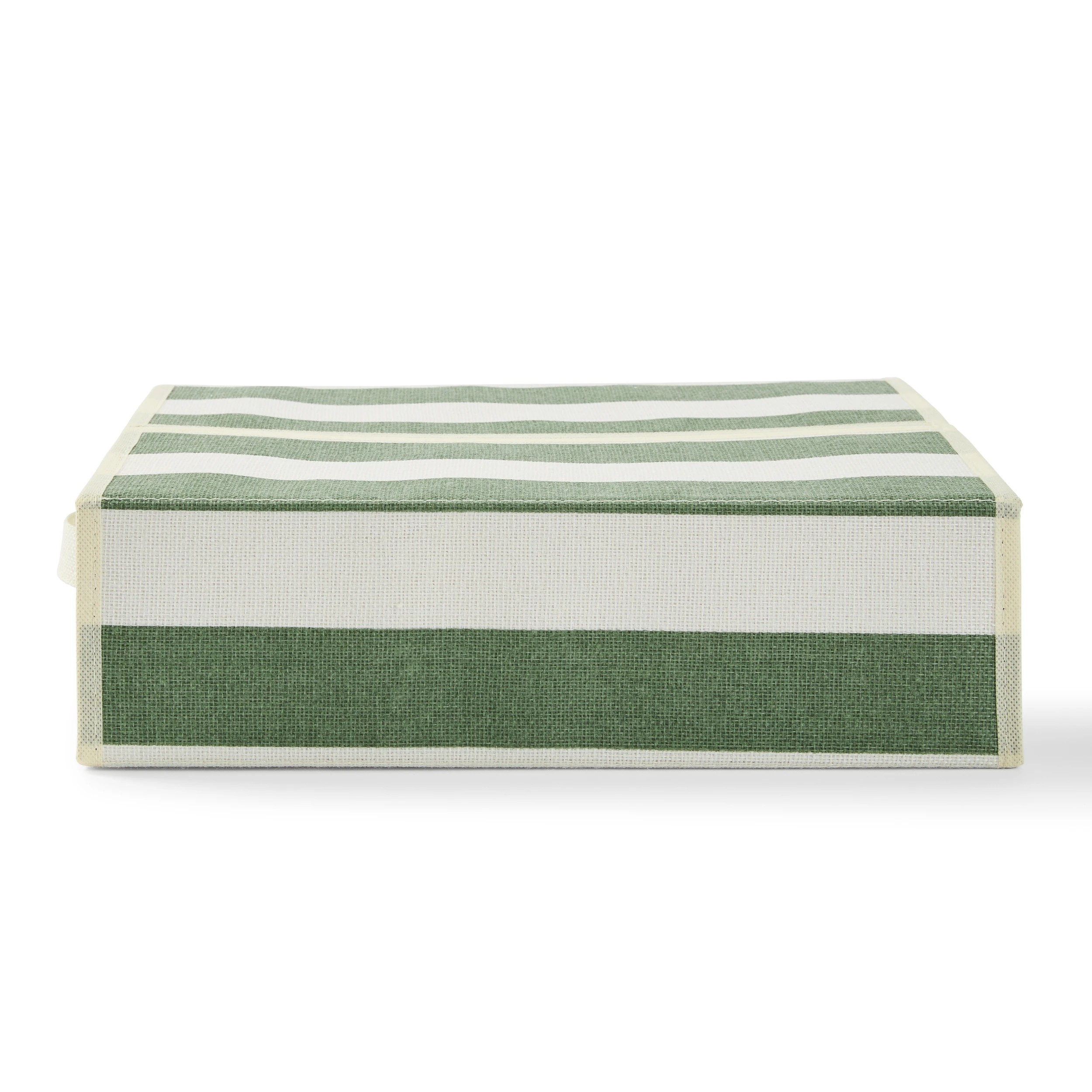 7 Linen Look Bed Linen Box - Green Stripe, 7 of 10
