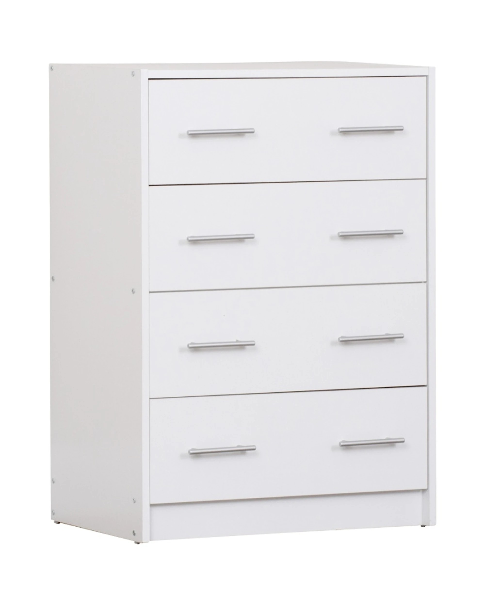 1 Alpine Bay Classic Chest 4 Drawers Matt Paper Laminated Storage Unit - White, 1 of 4