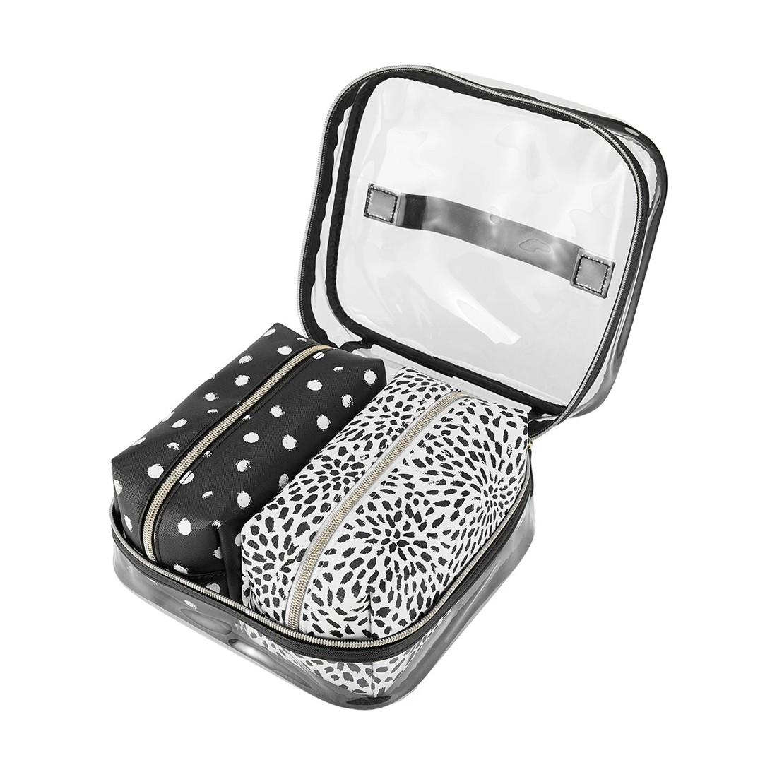 5 3 Piece Cosmetic Bag Set - Clear & Print, 5 of 8