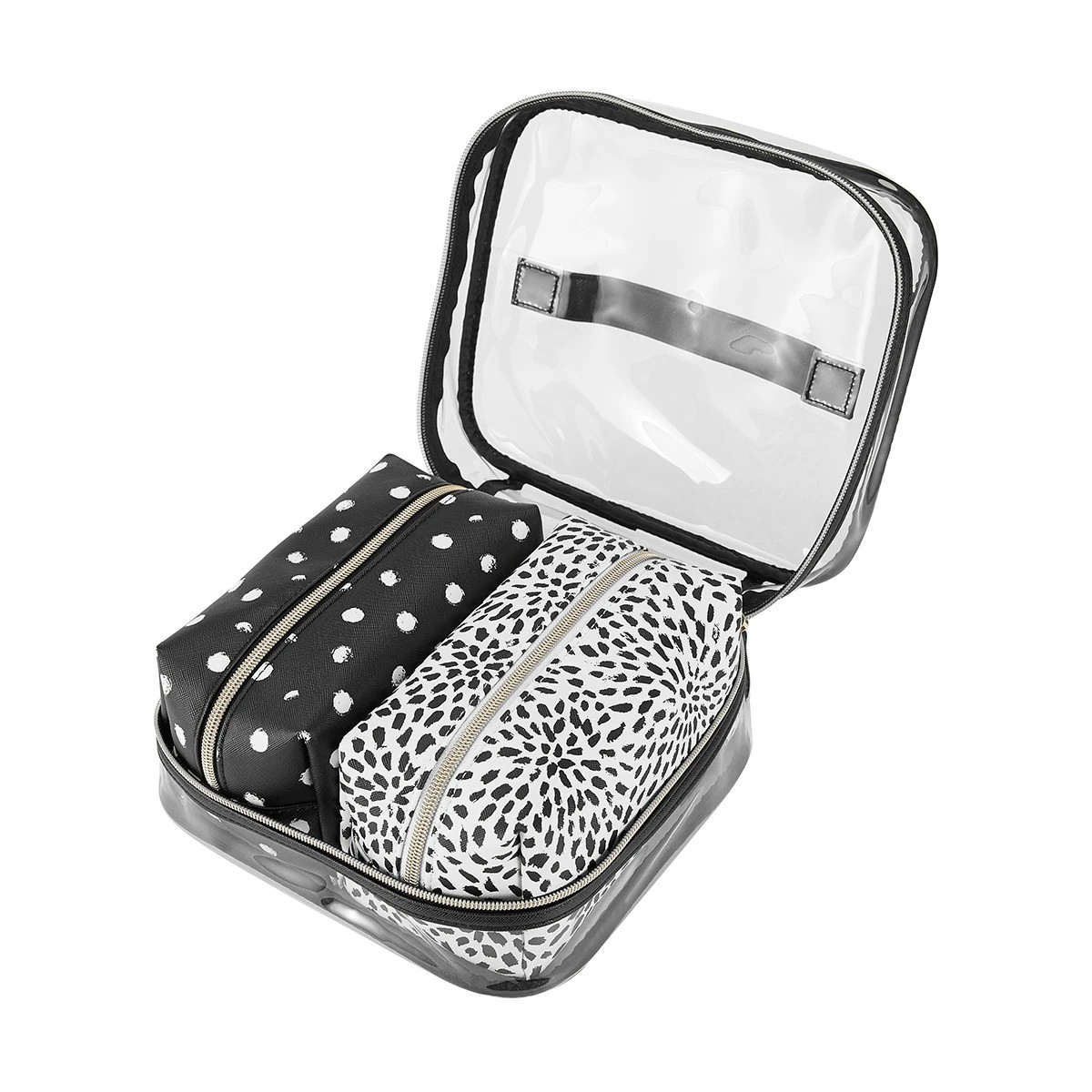 5 3 Piece Cosmetic Bag Set - Clear & Print, 5 of 8