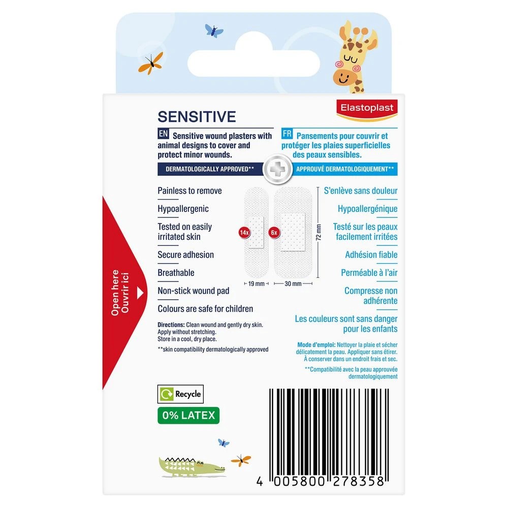 2 Elastoplast Sensitive Kids Plaster 20 Pack, 2 of 2