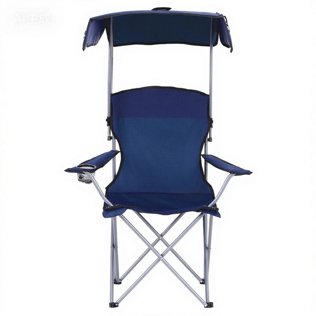 3 Weisshorn Camping Chair With Canopy Folding Outdoor Portable Seat Lightweight Beach Picnic Fishing Capacity 120KG - Blue, 3 of 7