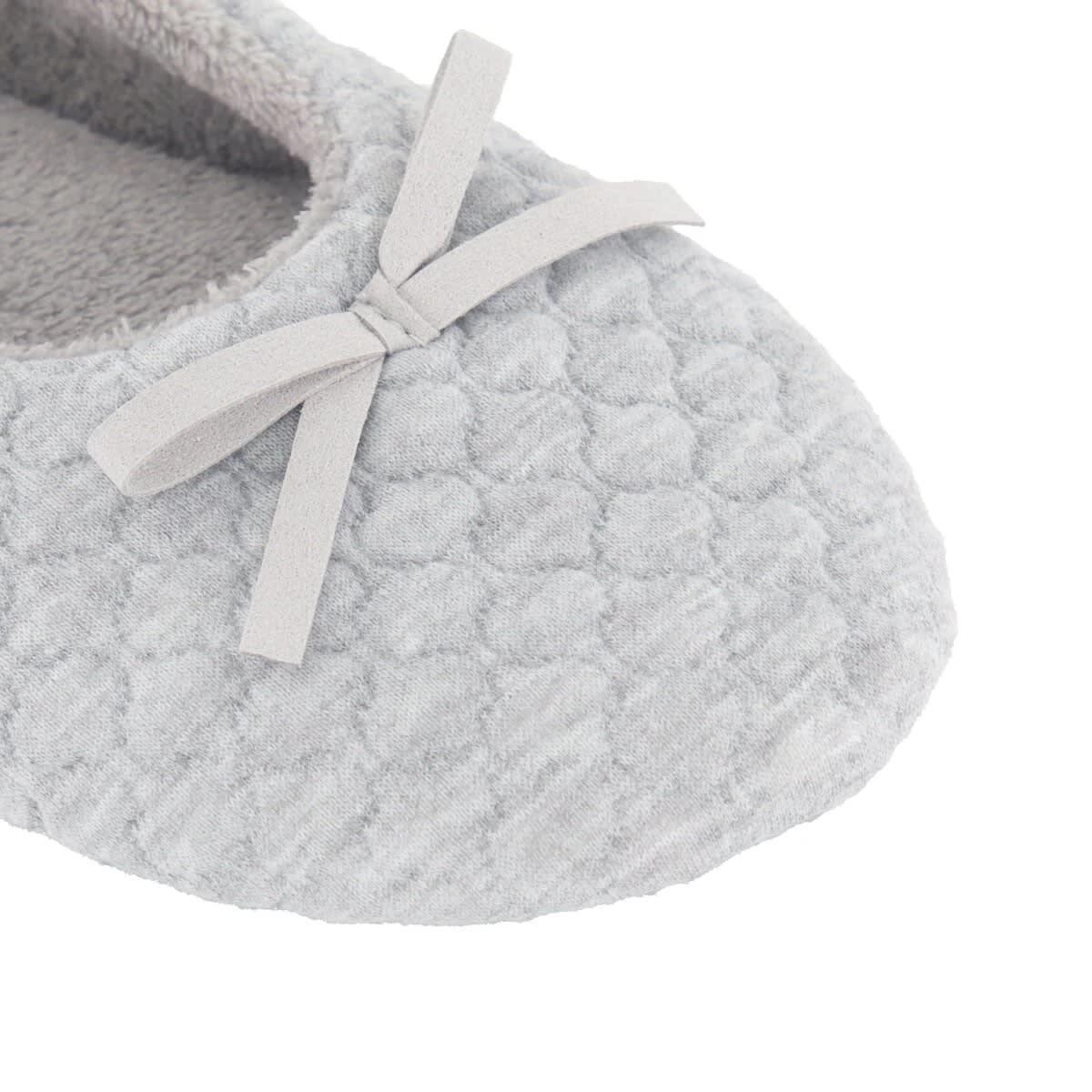 3 Quilted Ballet Slippers SOFT GREY MARLE, 3 of 3