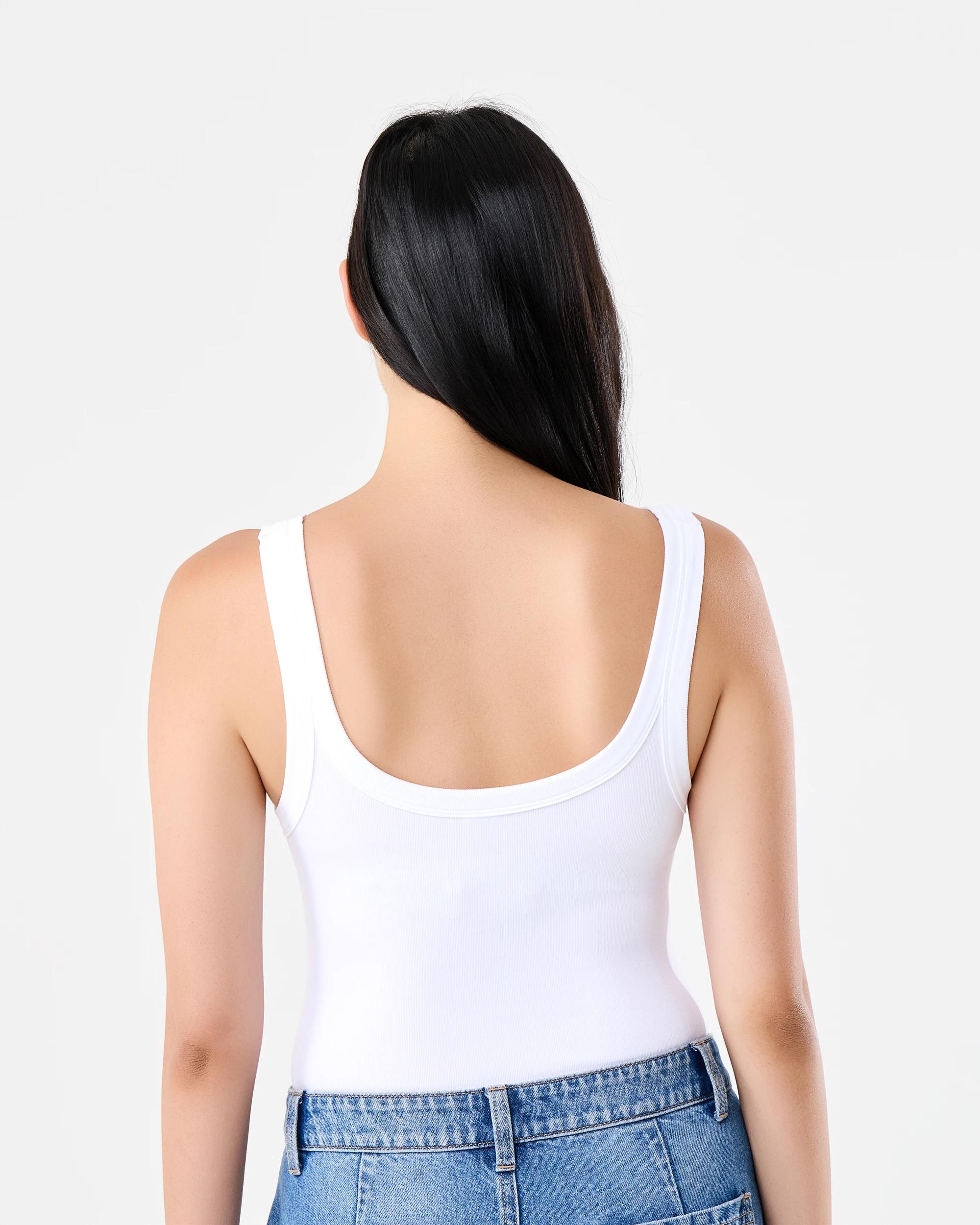 3 Sleeveless Soft Rib Bodysuit White, 3 of 6