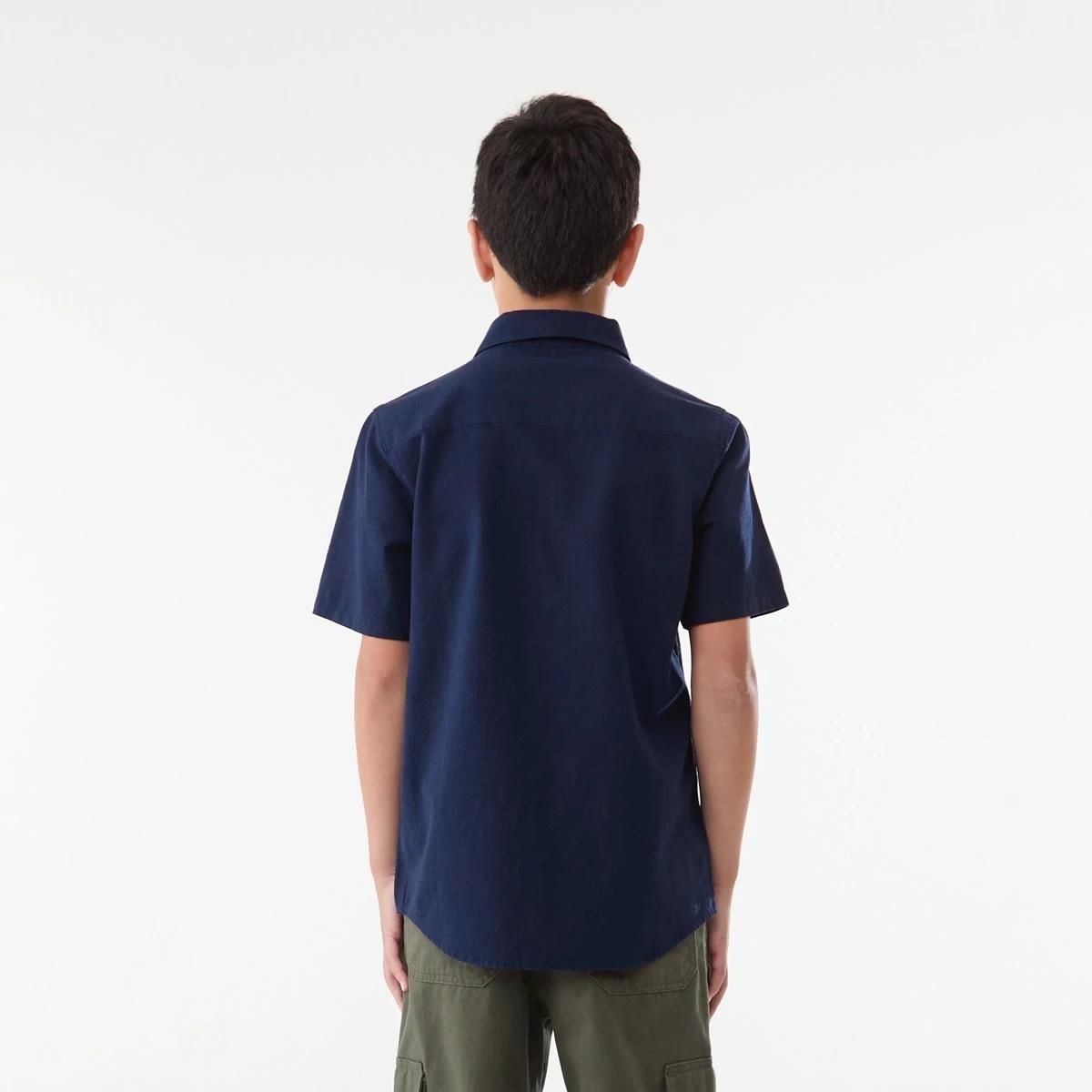 2 Short Sleeve Linen Shirt DRESS BLUE, 2 of 7