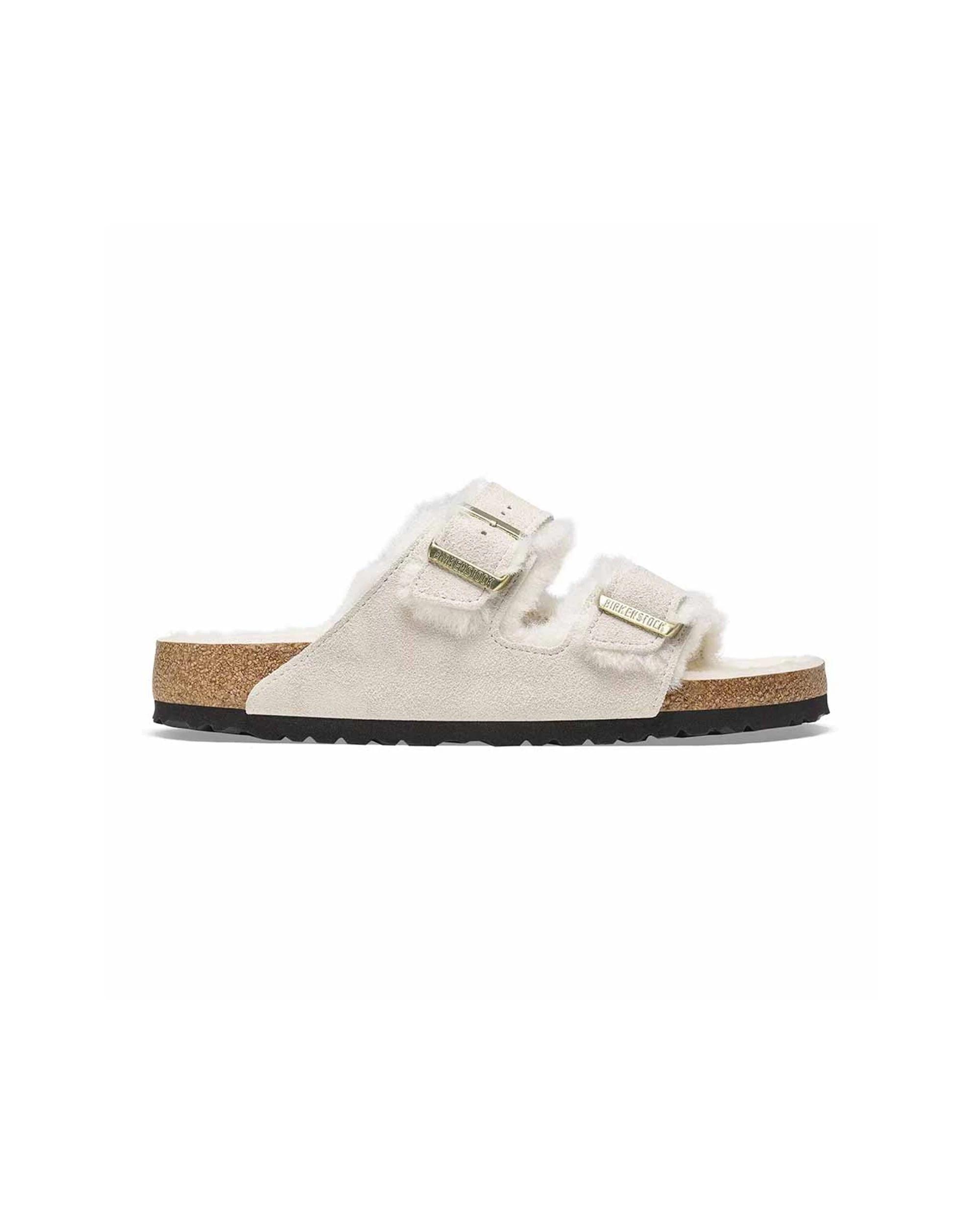 1 Birkenstock Arizona Shearling Suede Sandals Narrow ANTIQUE WHITE, 1 of 6