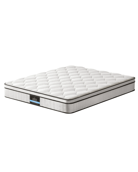 Giselle Bedding Mattress Boucle Fabric Cover Medium Firm 22cm - King Bed - White