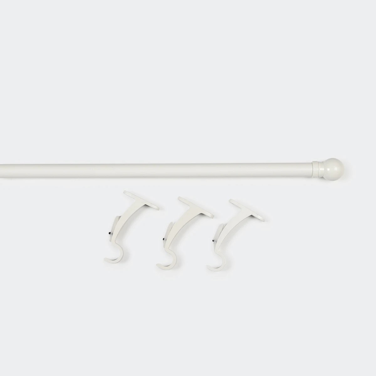 3 Extendable Curtain Rod Set - White, 3 of 4