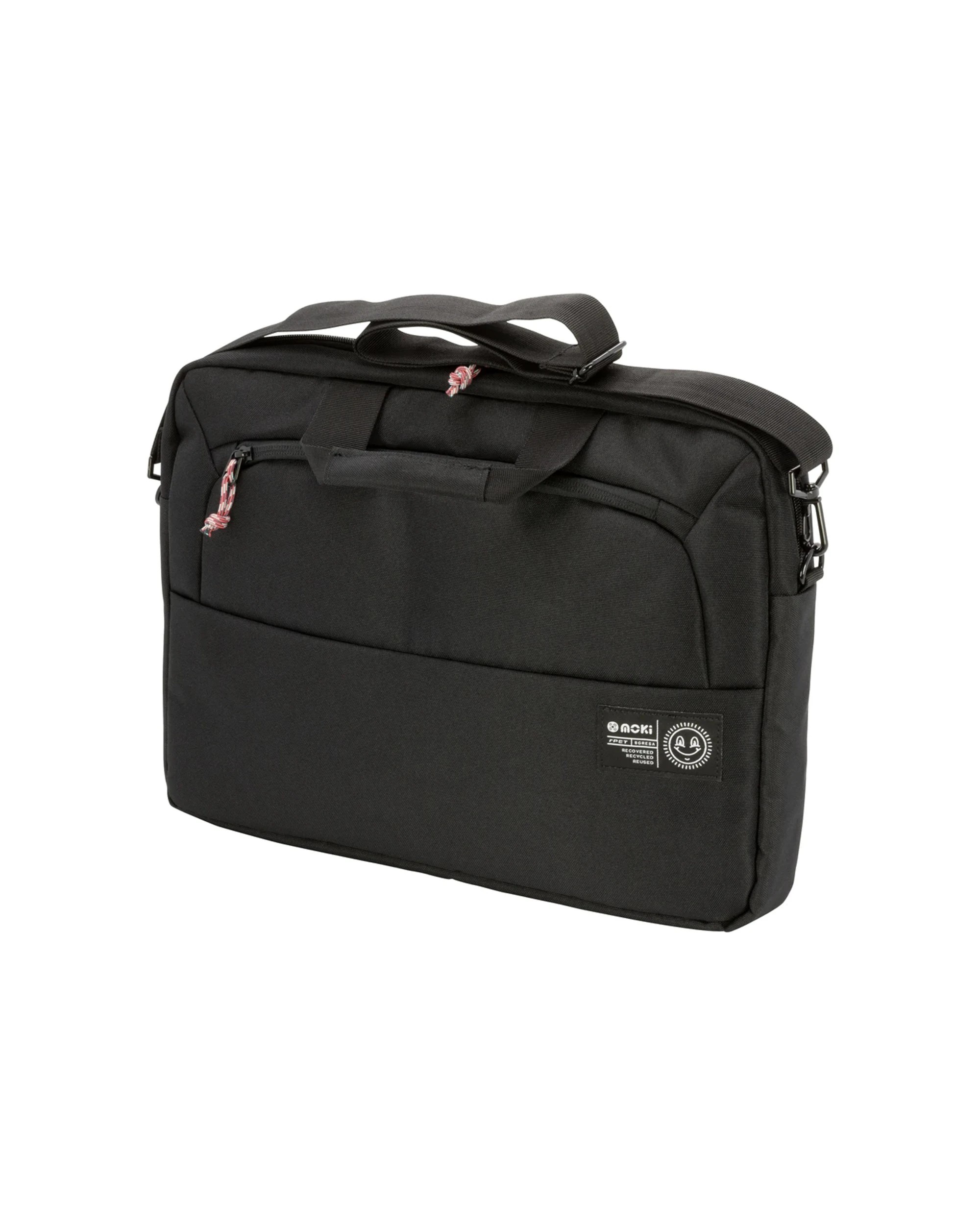 1 Moki rPET Series Laptop Satchel 15.6in Laptop rPET Material 2 Compartments - Black, 1 of 5