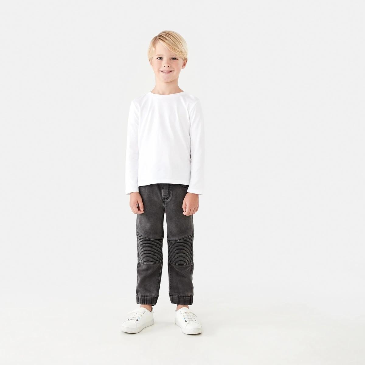 6 Moto Denim Jeans BLACK LIGHT WASH, 6 of 9
