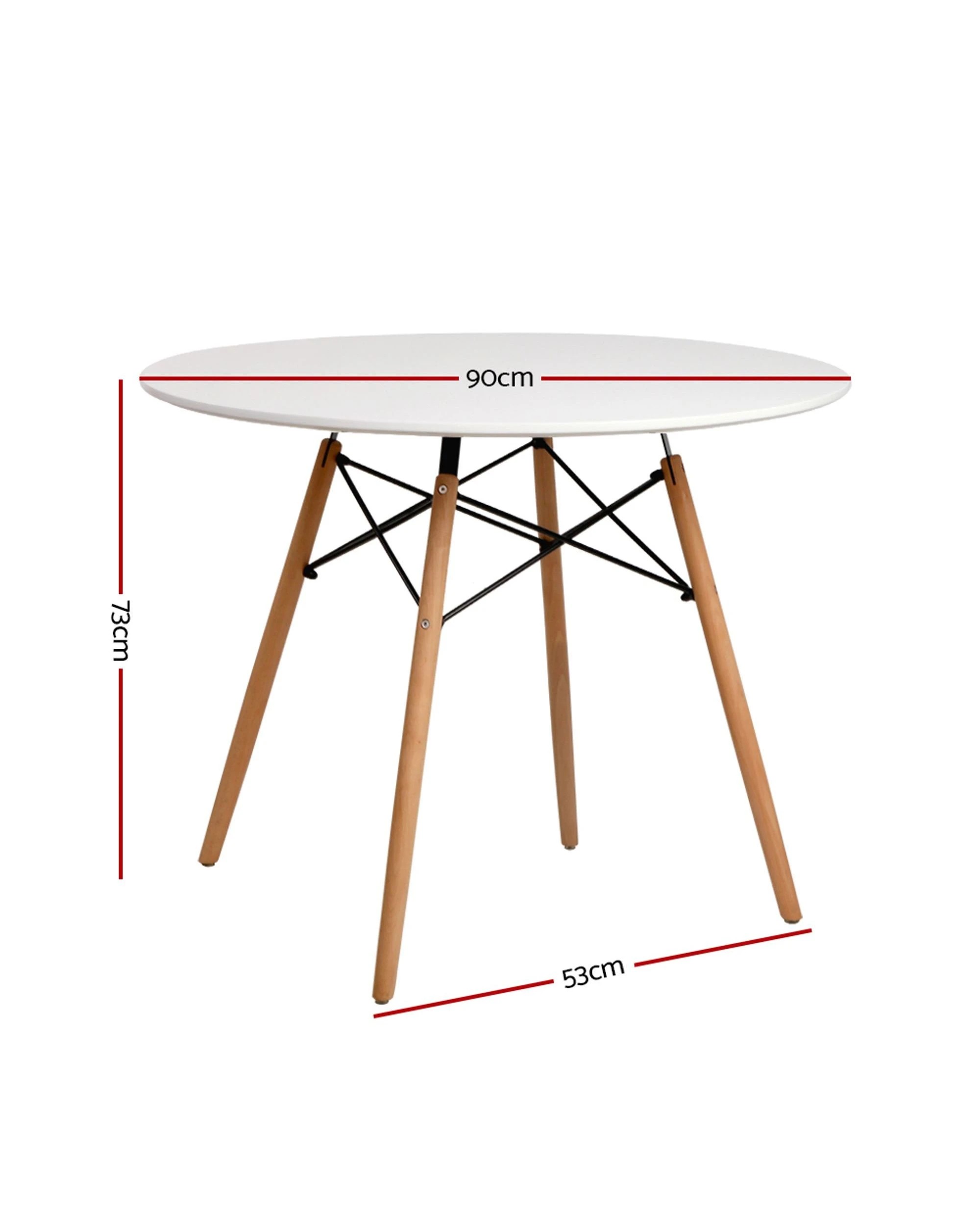 2 Artiss Dining Table Round White 4 Seater 90cm
 - White, 2 of 3