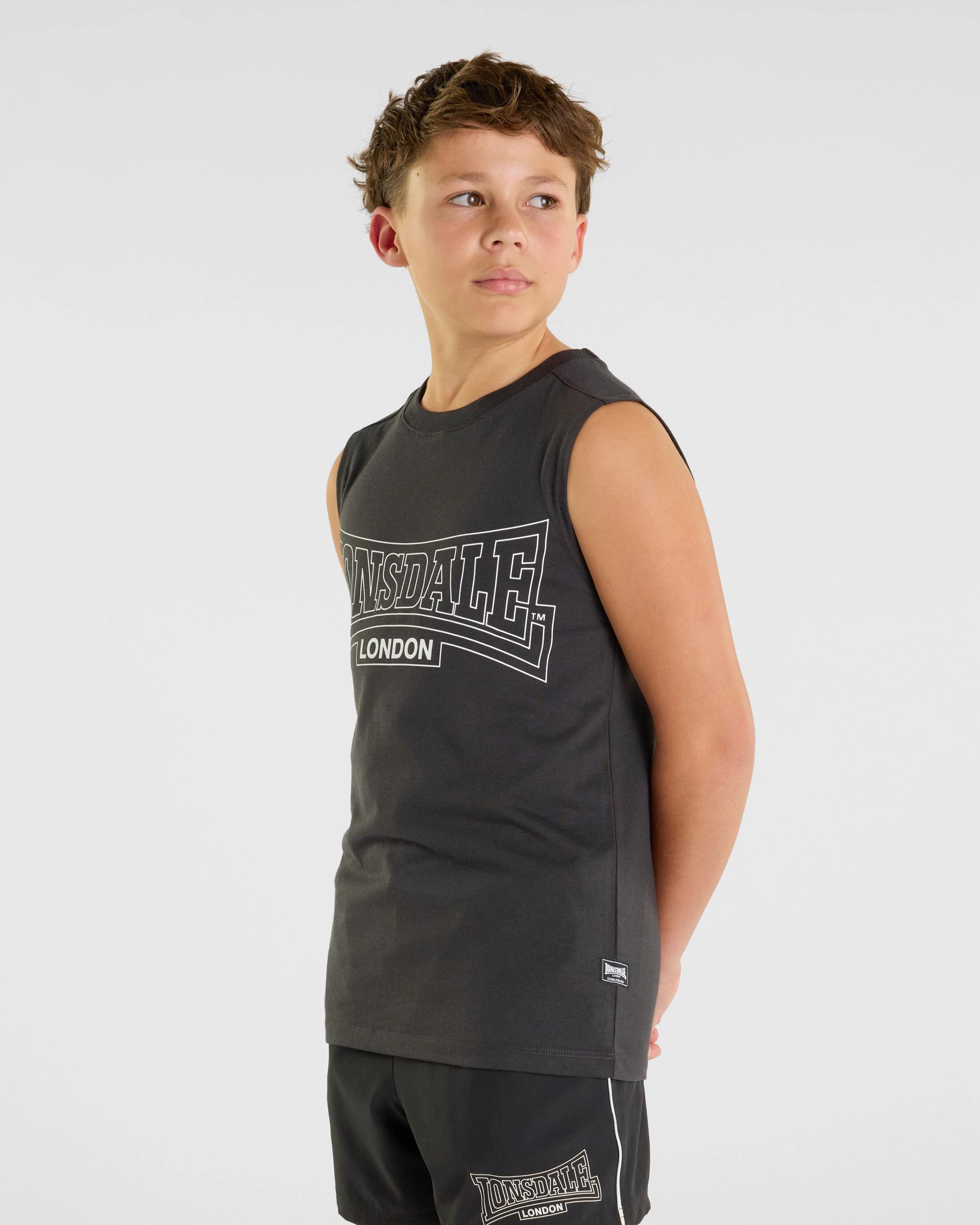 2 Keyline Sleeveless Tank - Lonsdale London WASHED BLACK, 2 of 4