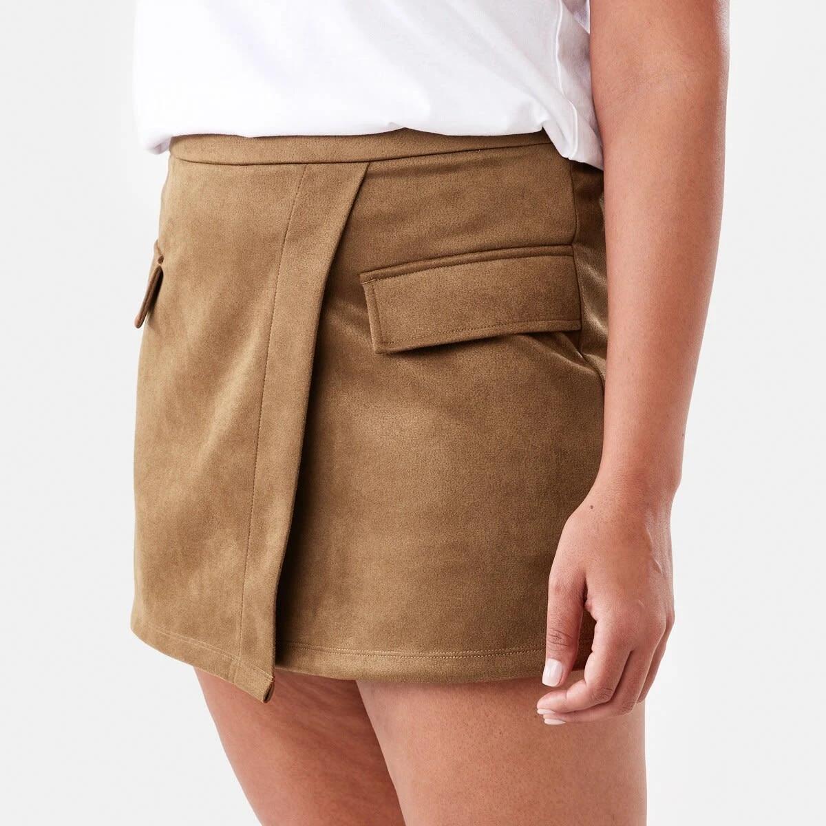 2 Suedette Skort Deep Camel, 2 of 6