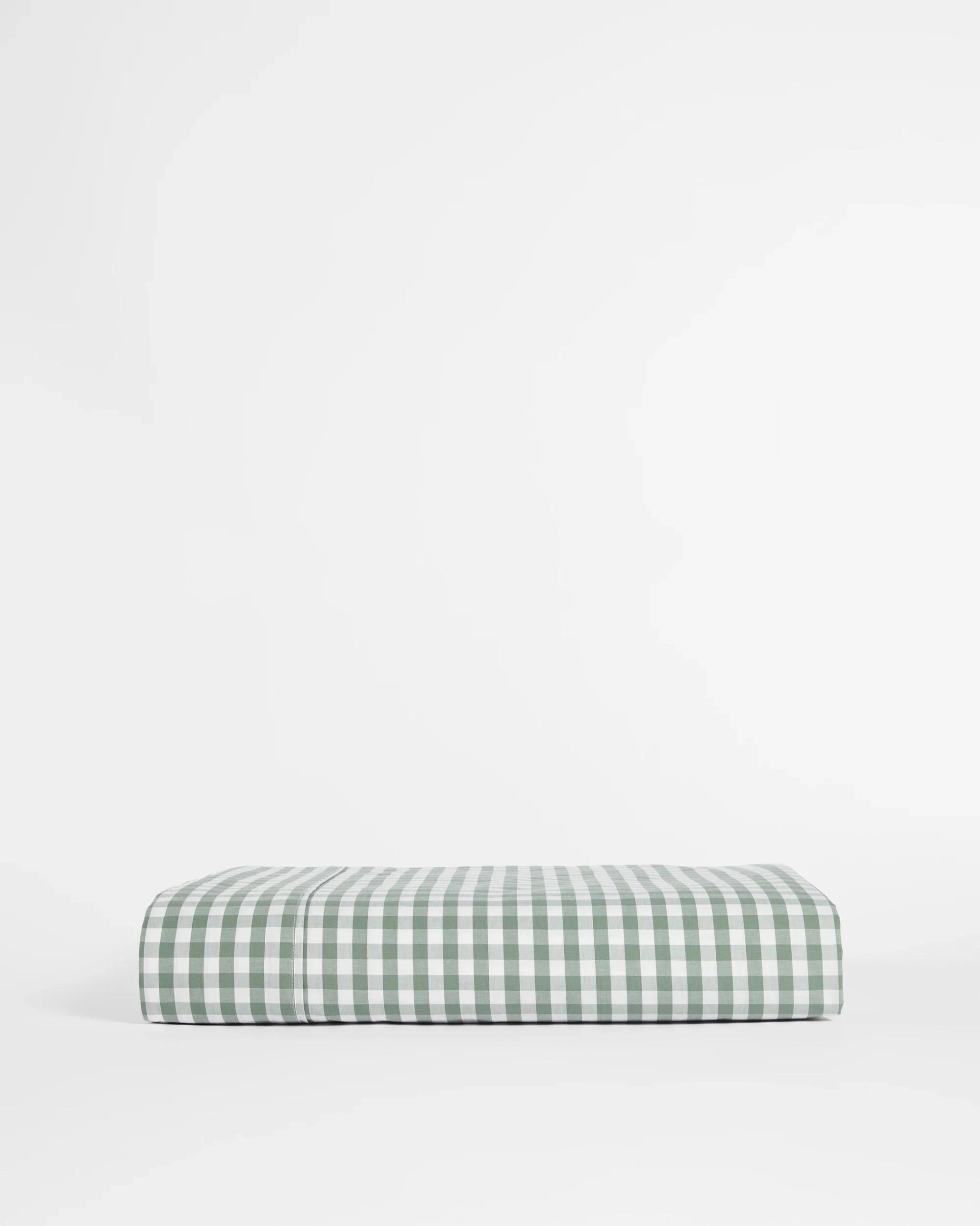 2 Target Gingham Australian Cotton Mix & Match Flat Sheet - Queen Bed - Green, 2 of 2
