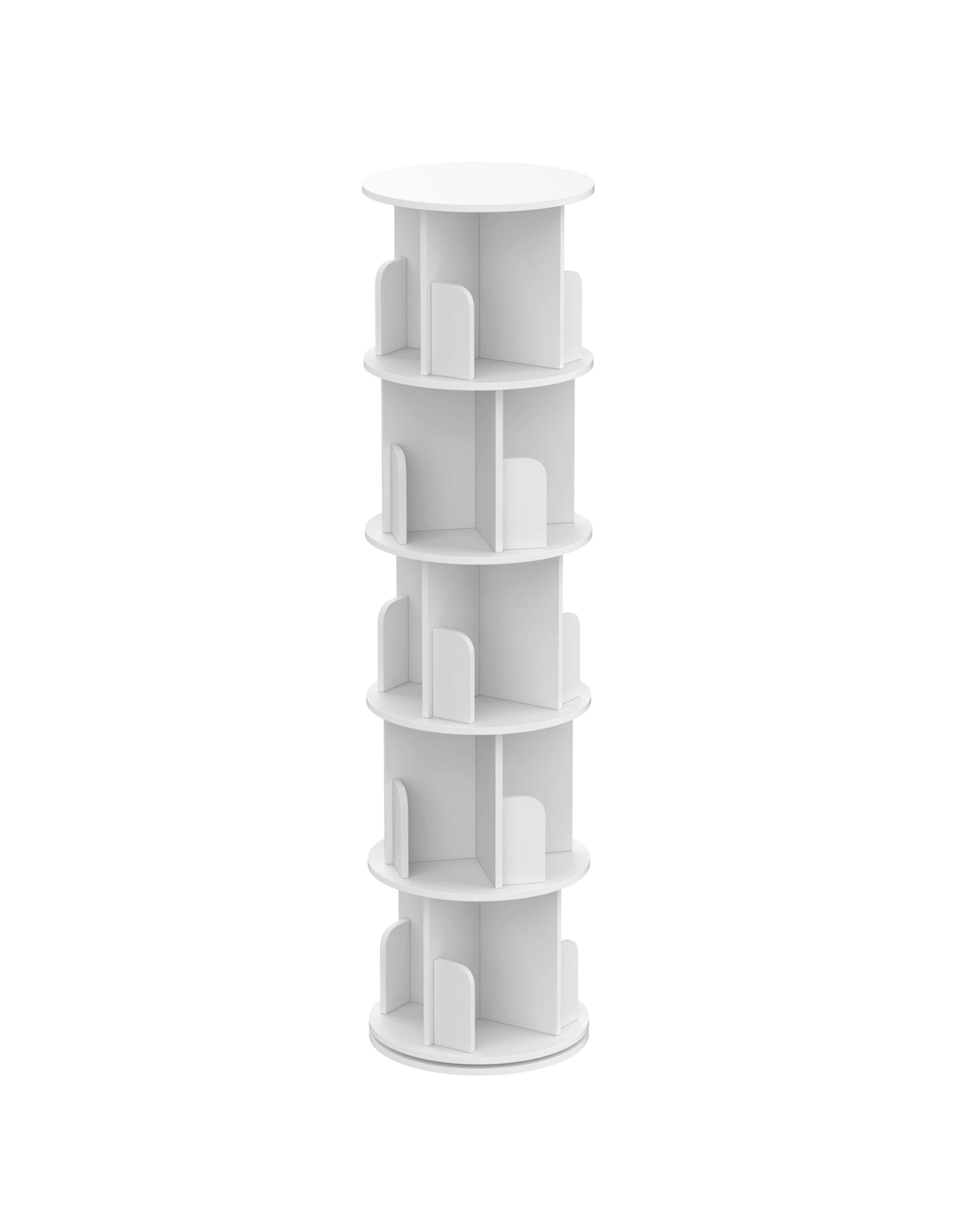 5 Advwin 5-Tier Rotating Bookshelf 360 Swivel Display Rack Corner Bookcase Cabinet, 5 of 9