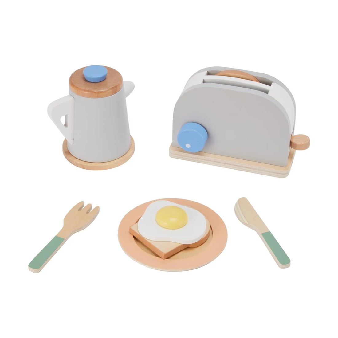 1 8 Piece Wooden Breakfast Set, 1 of 7