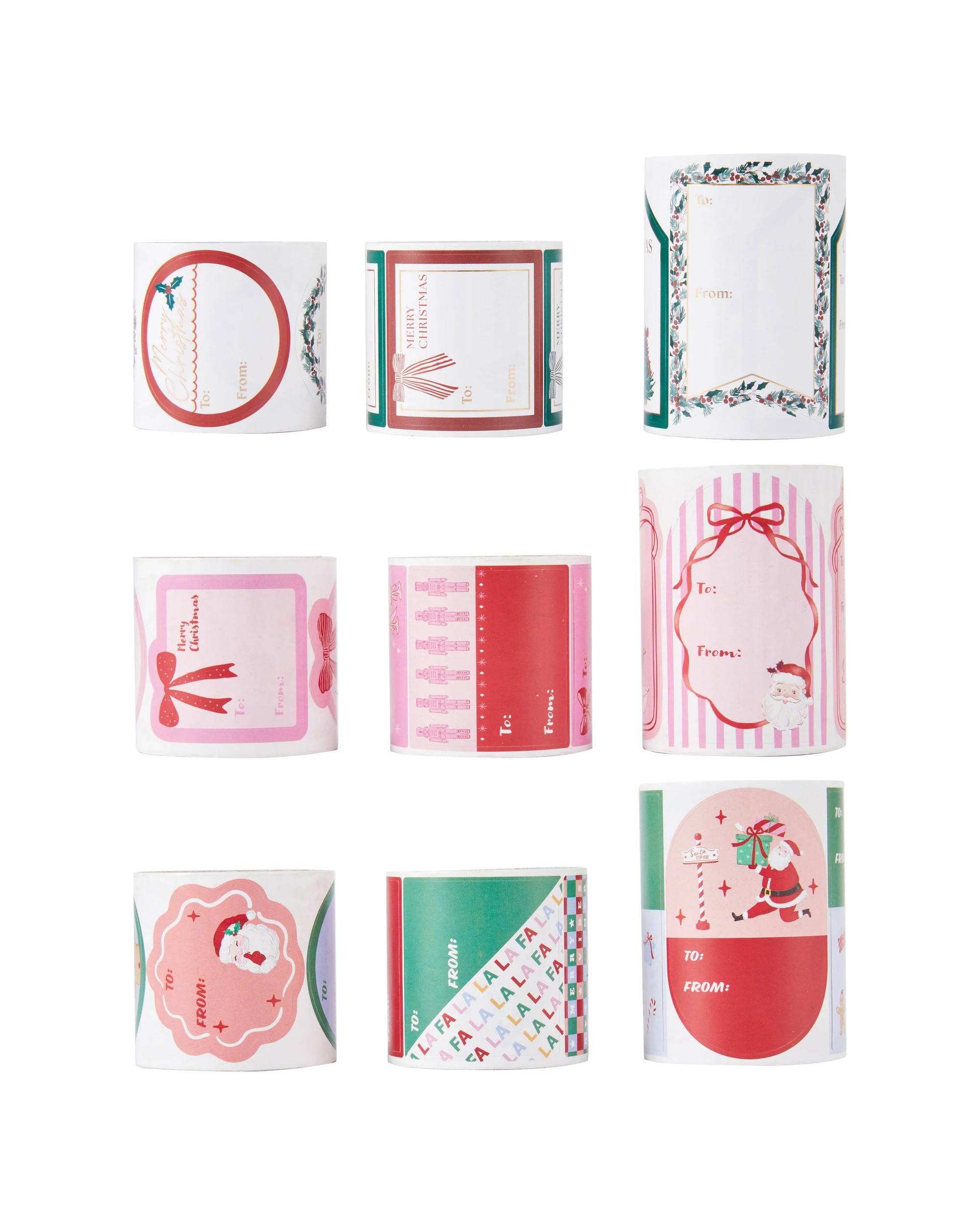 2 120 Pack Christmas Sticker Tags Roll - Assorted, 2 of 6