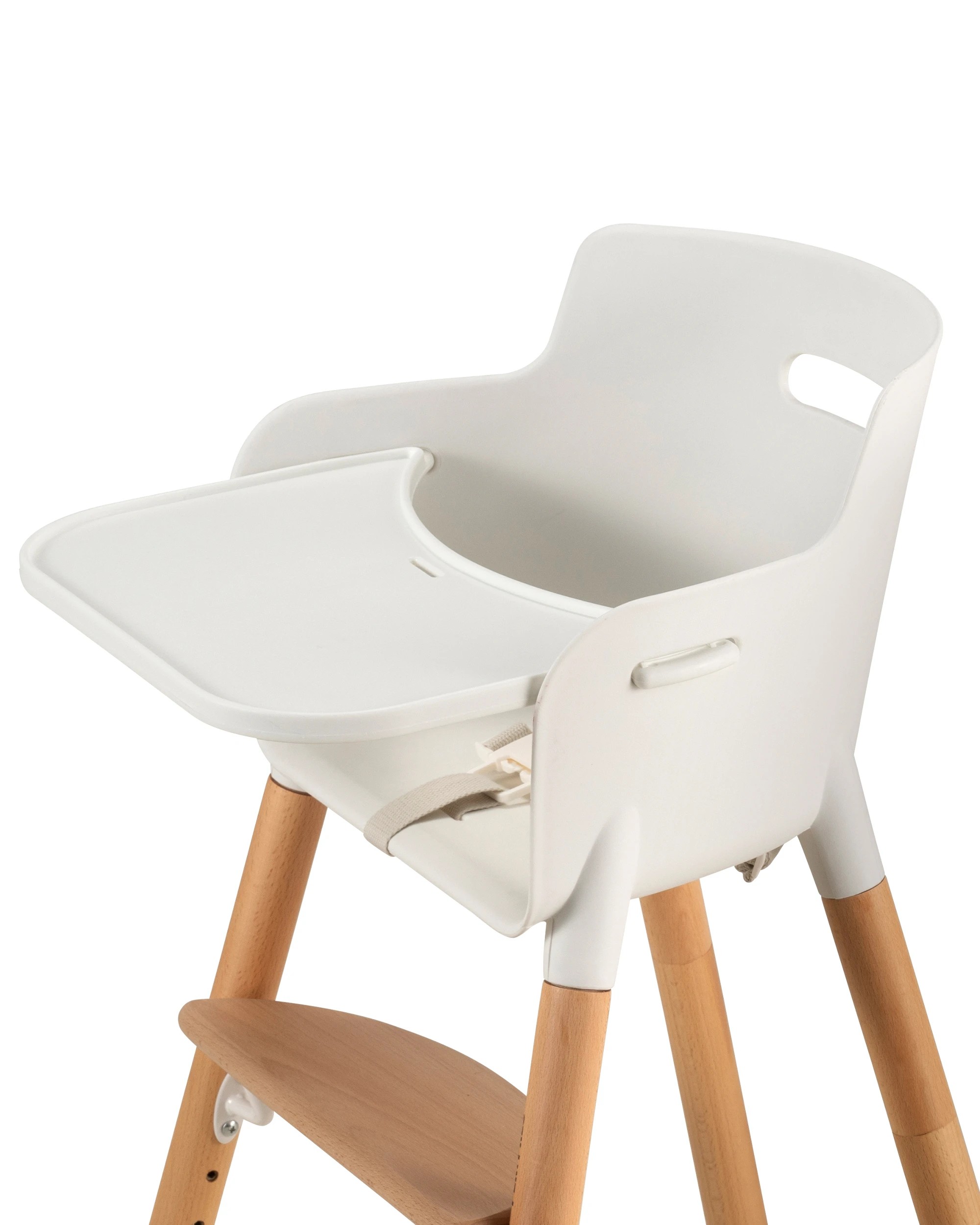7 PlayPals Baby High Chair Wood Feeding Chairs 2 Height Modes Adjustable Footrest, 7 of 9