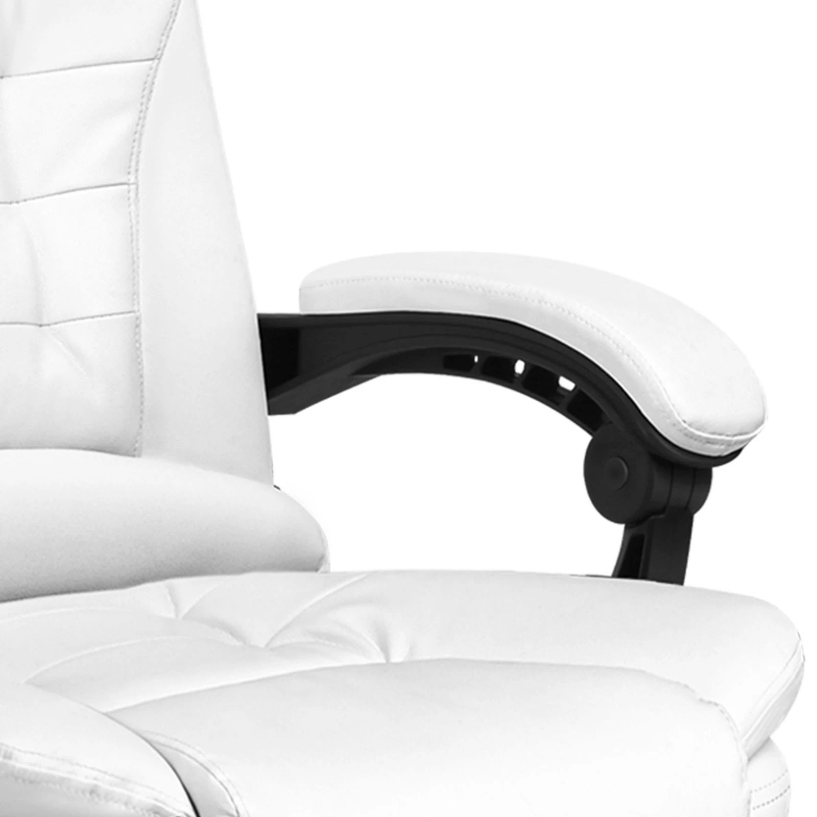 6 Alfordson Massage Office Chair Heated Seat Gaming Racer Executive PU Leather - White, 6 of 10