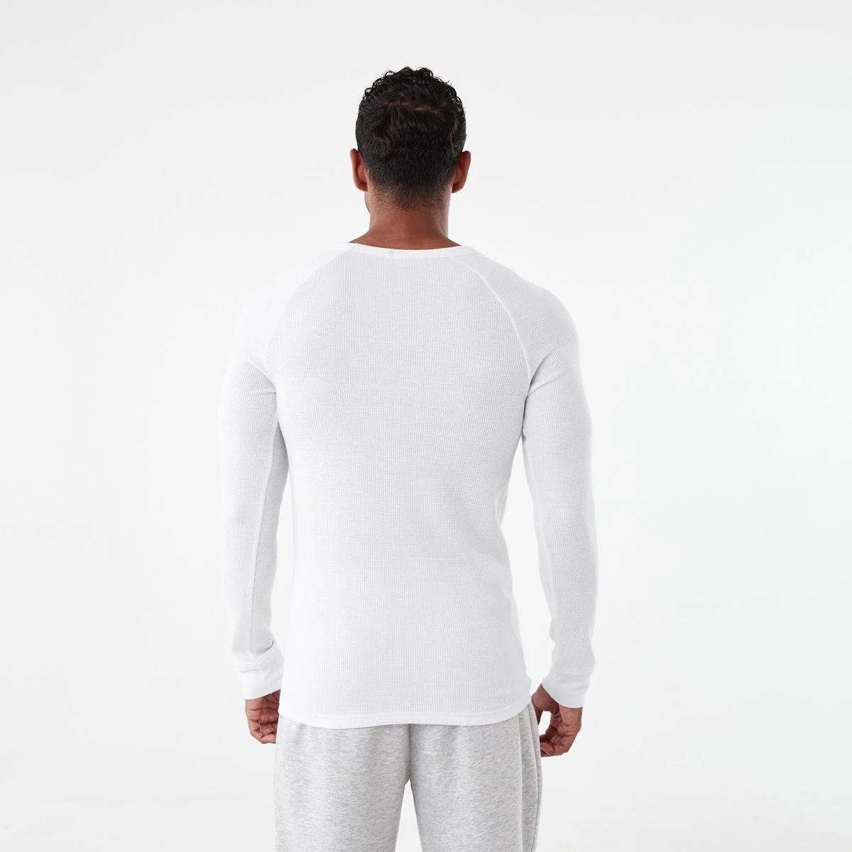 3 Long Sleeve Mini Waffle Thermal Top White, 3 of 5