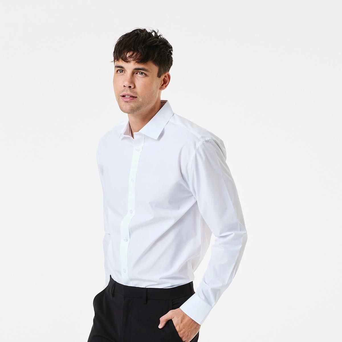 2 Work Long Sleeve Business Shirt White, 2 of 6