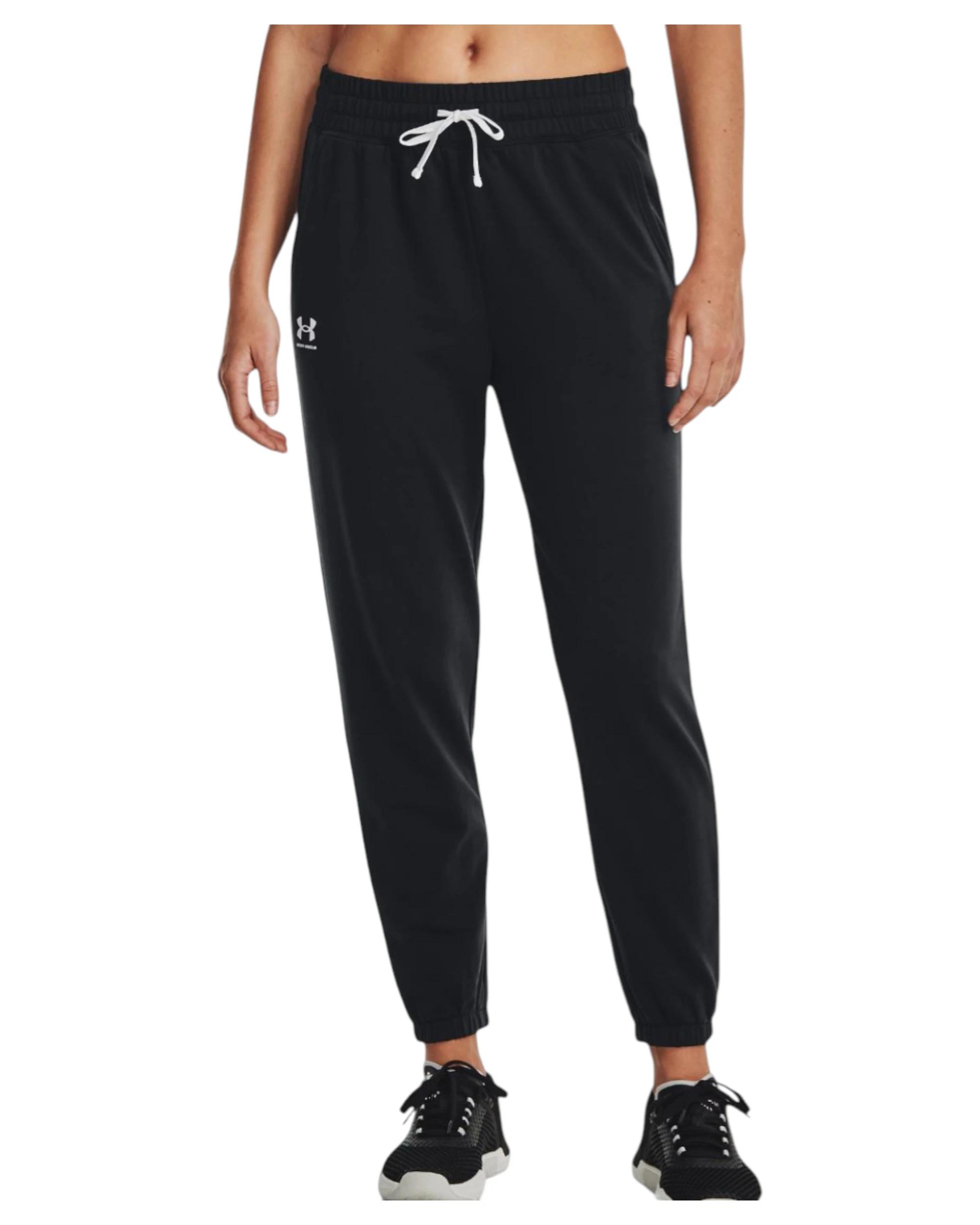 3 Under Armour Womens Rival Terry Jogger Black Athletic Trackies BLACK, 3 of 6