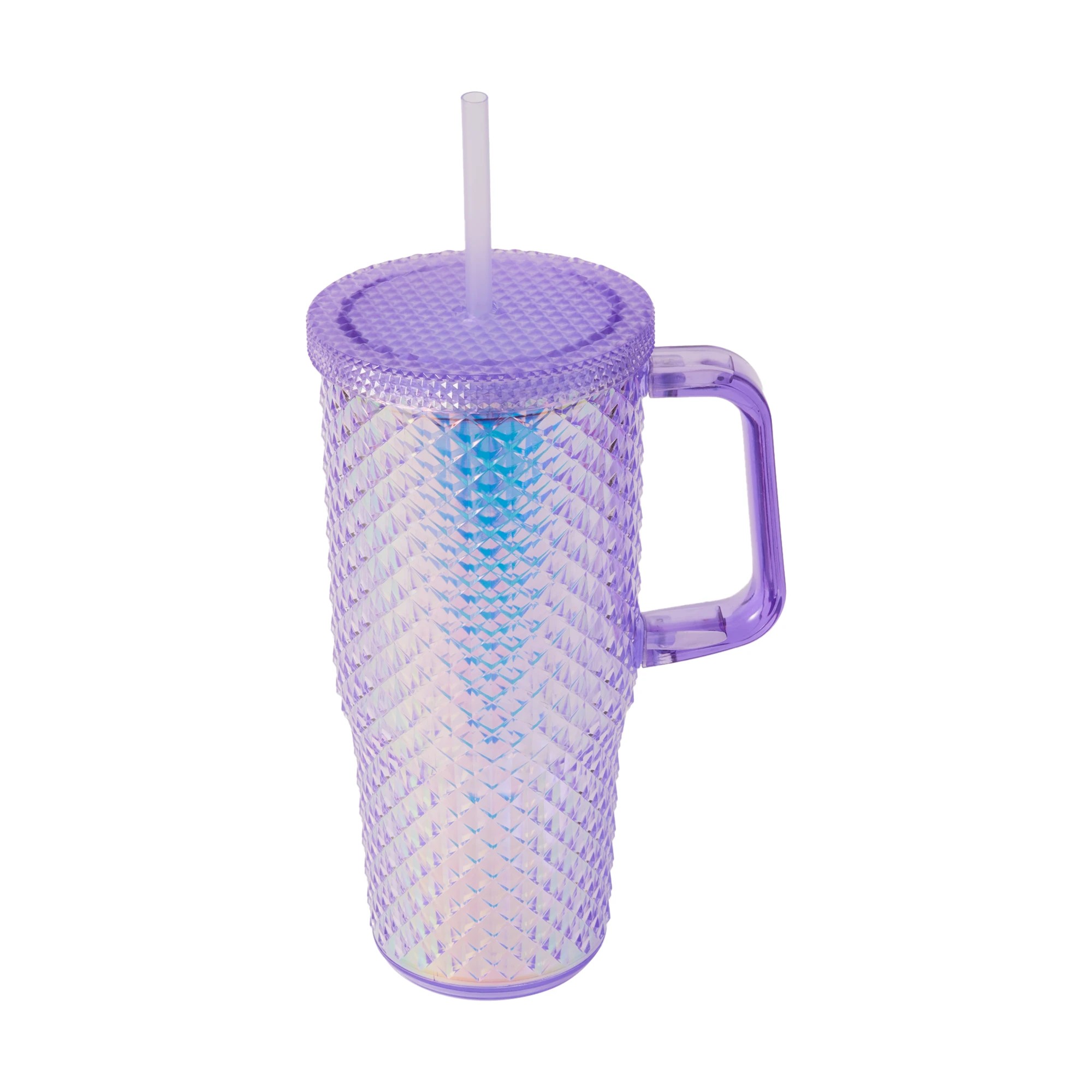 1 650ml Lilac Textured Tumbler with Handle, 1 of 5