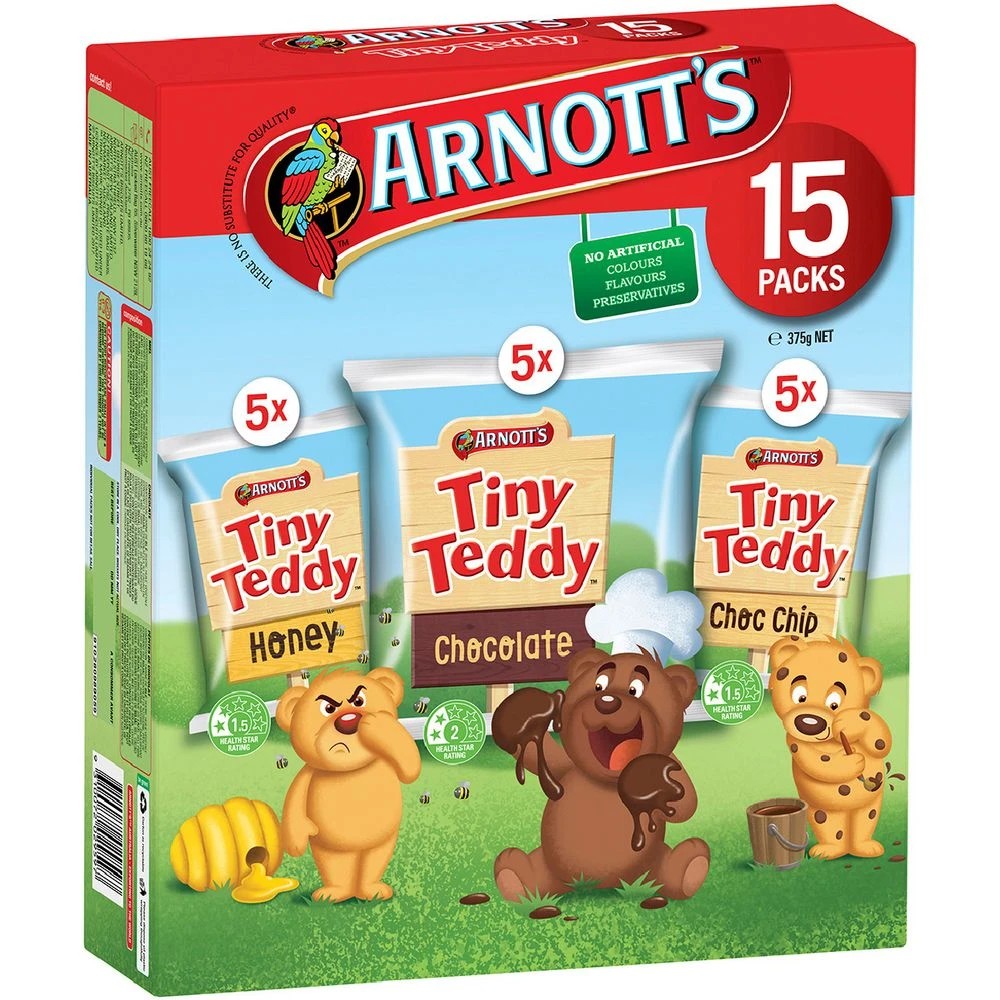 1 Arnott's Tiny Teddies 15 Pack, 1 of 5