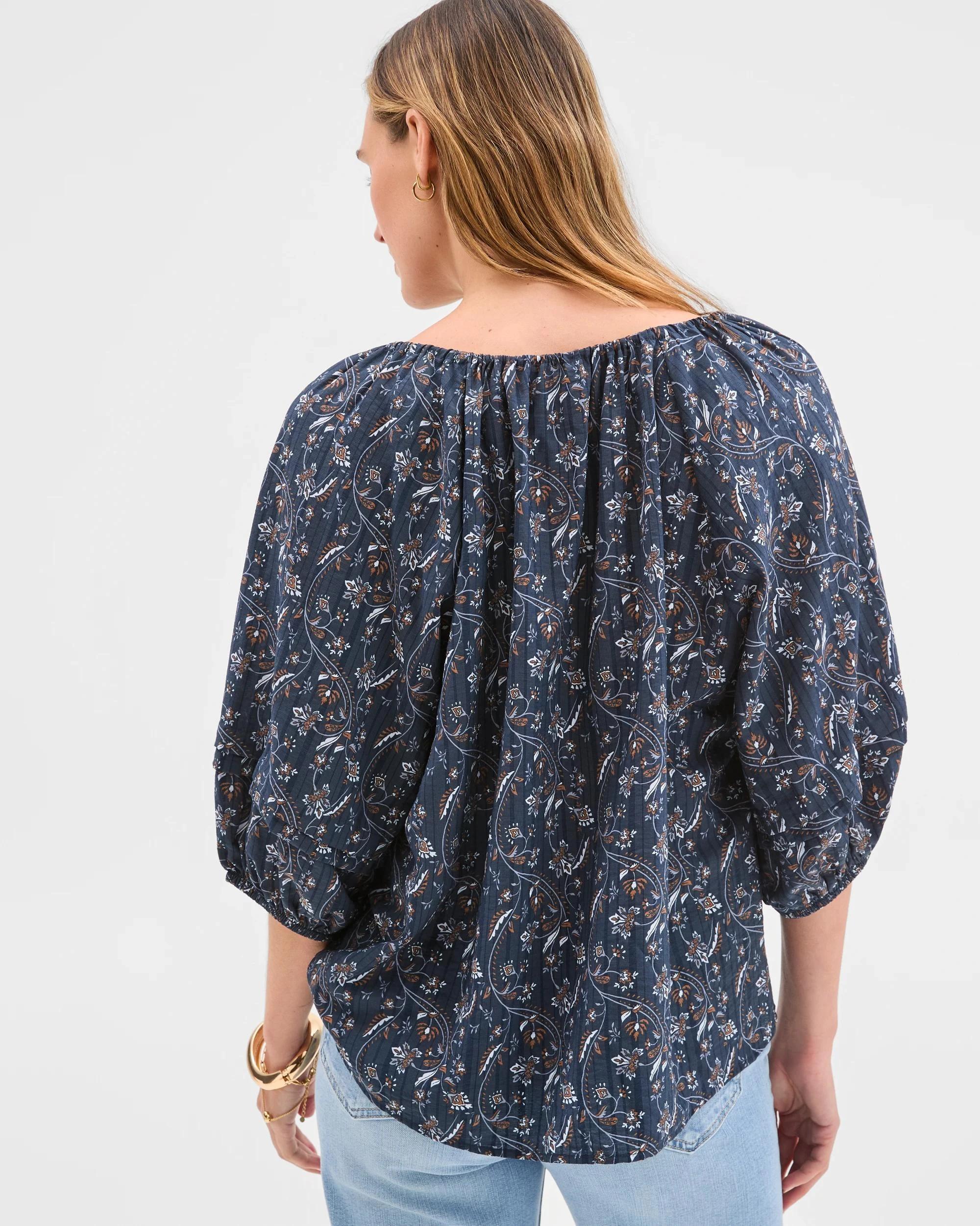 6 Target Woman Tie Detail Tuck Sleeve Blouse VINE FLORAL, 6 of 6