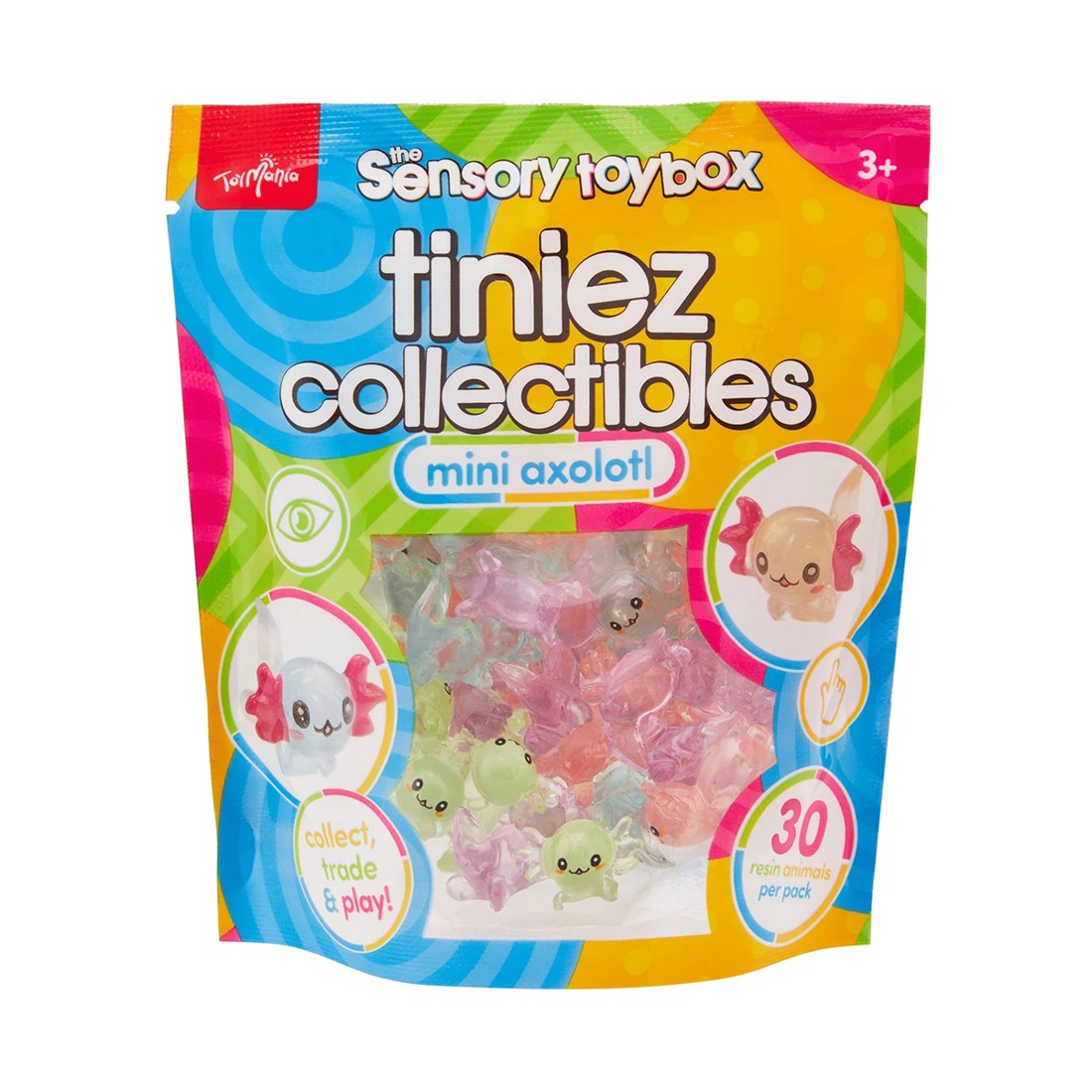 4 30 Pack ToyMania The Sensory Toy Box Tiniez Collectibles Mini Axolotl - Assorted, 4 of 9