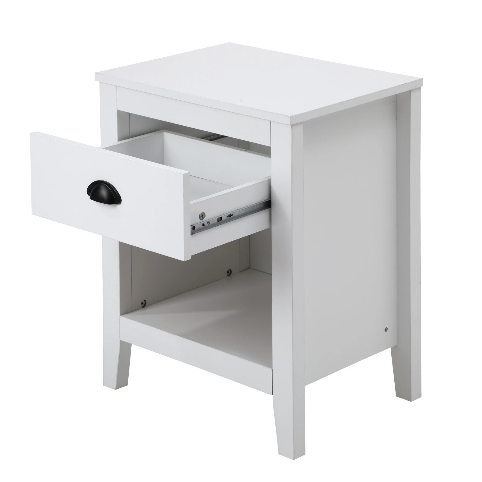 7 Oikiture 2x Bedside Table Side End Tables Nightstand Storage Cabinet Vintage - White, 7 of 9