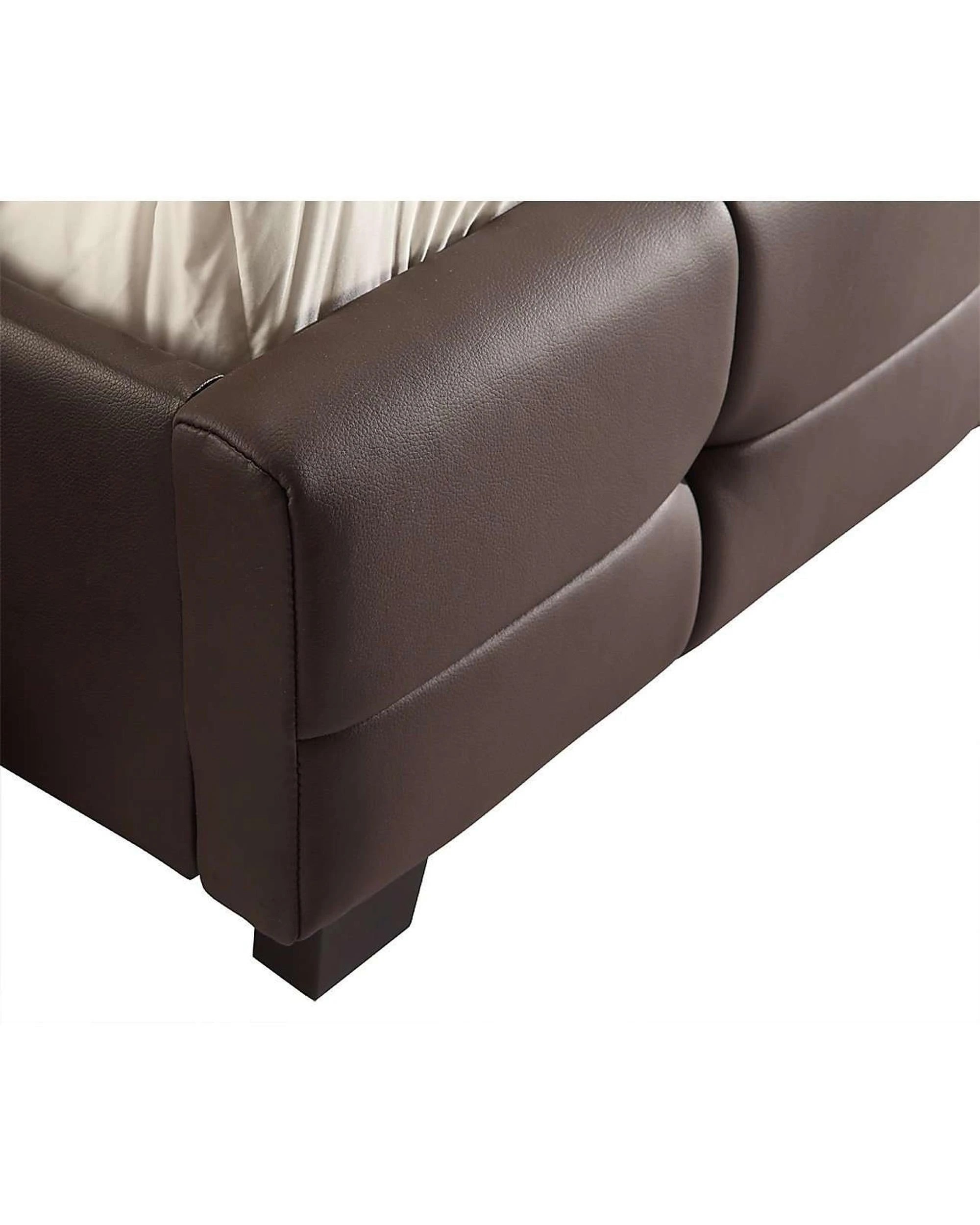 4 Palermo PU Leather Deluxe Bed Frame - White, Brown or Black
 - white, 4 of 6