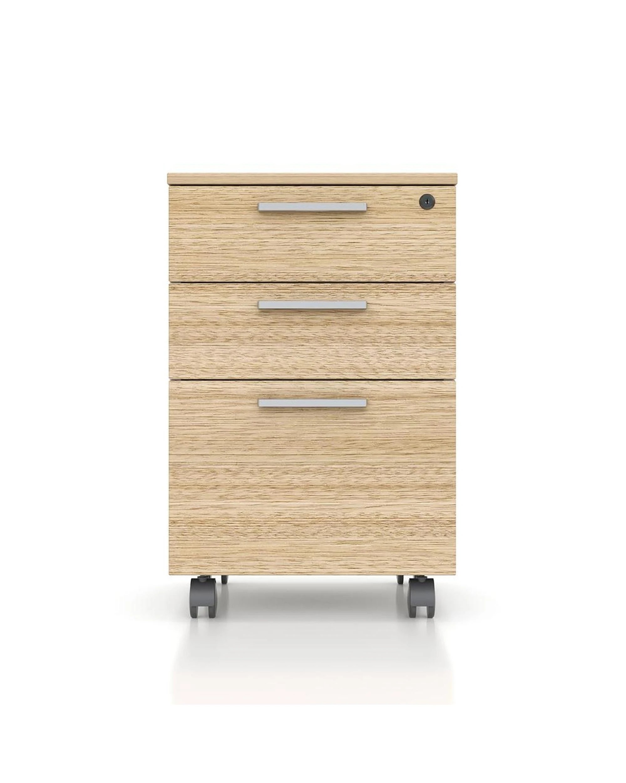 2 Esma Mobile Pedestal Rhine Light Oak and White, 2 of 10