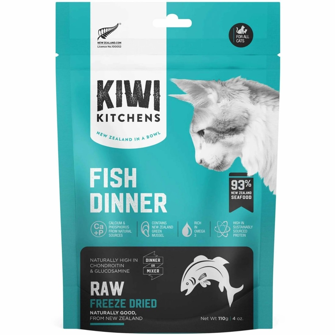 1 Kiwi Kitchens Freeze Dried Fish Cat Dinner 610g, 1 of 2