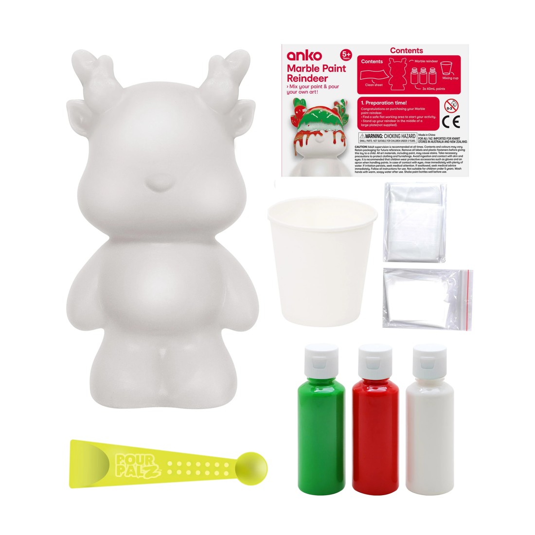 3 Marble Paint Reindeer - Assorted, 3 of 4