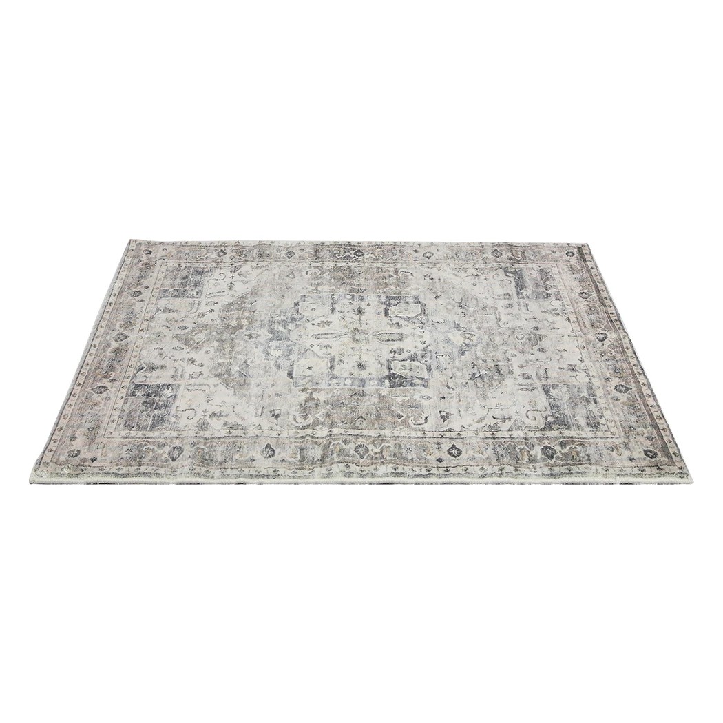 2 Marlow Room Area Rug Machine Washable Distressed Carpet Grey, 2 of 8