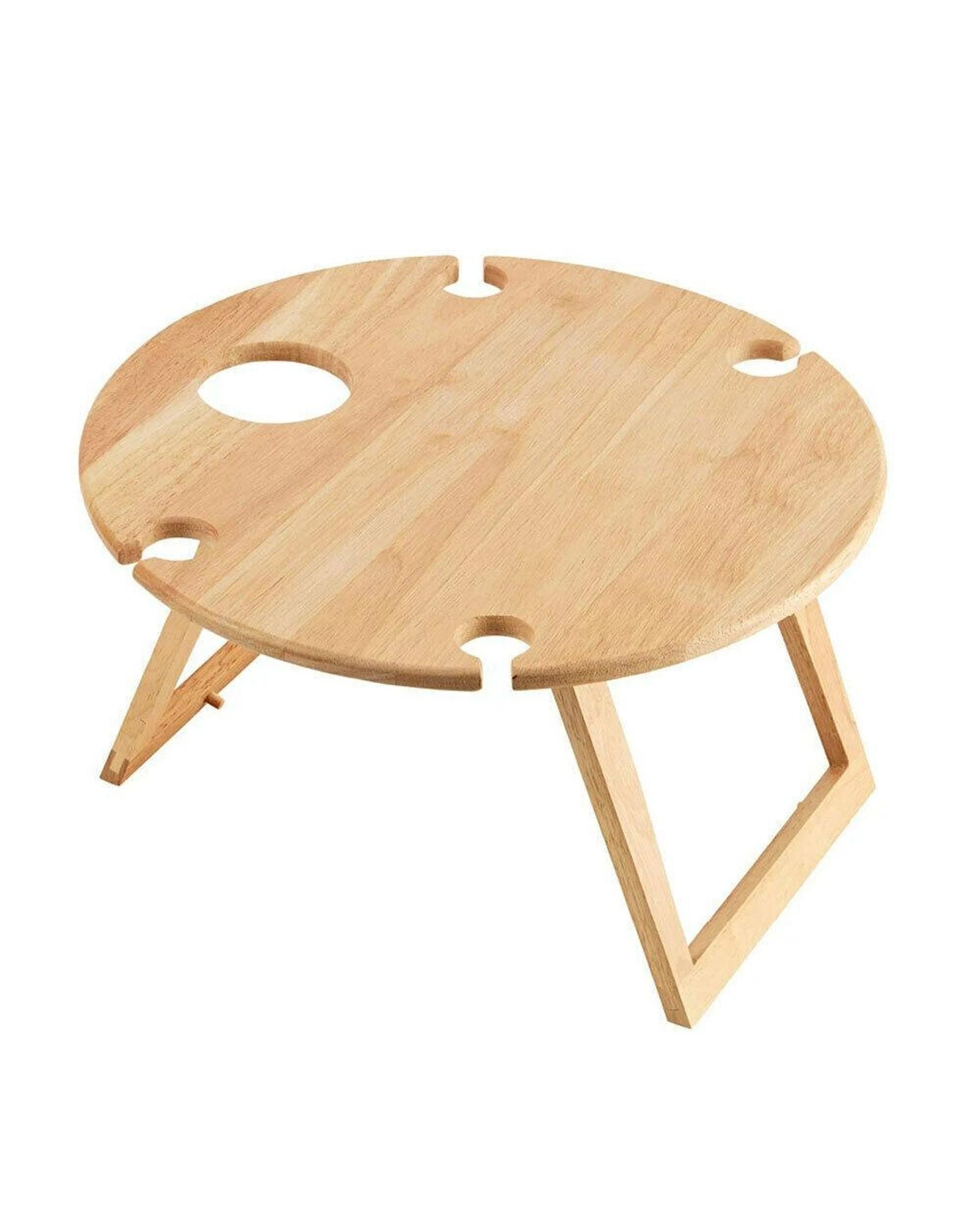 1 Stanley Rogers 50 x 25cm Travel Folding Timber Round Picnic Table, 1 of 6