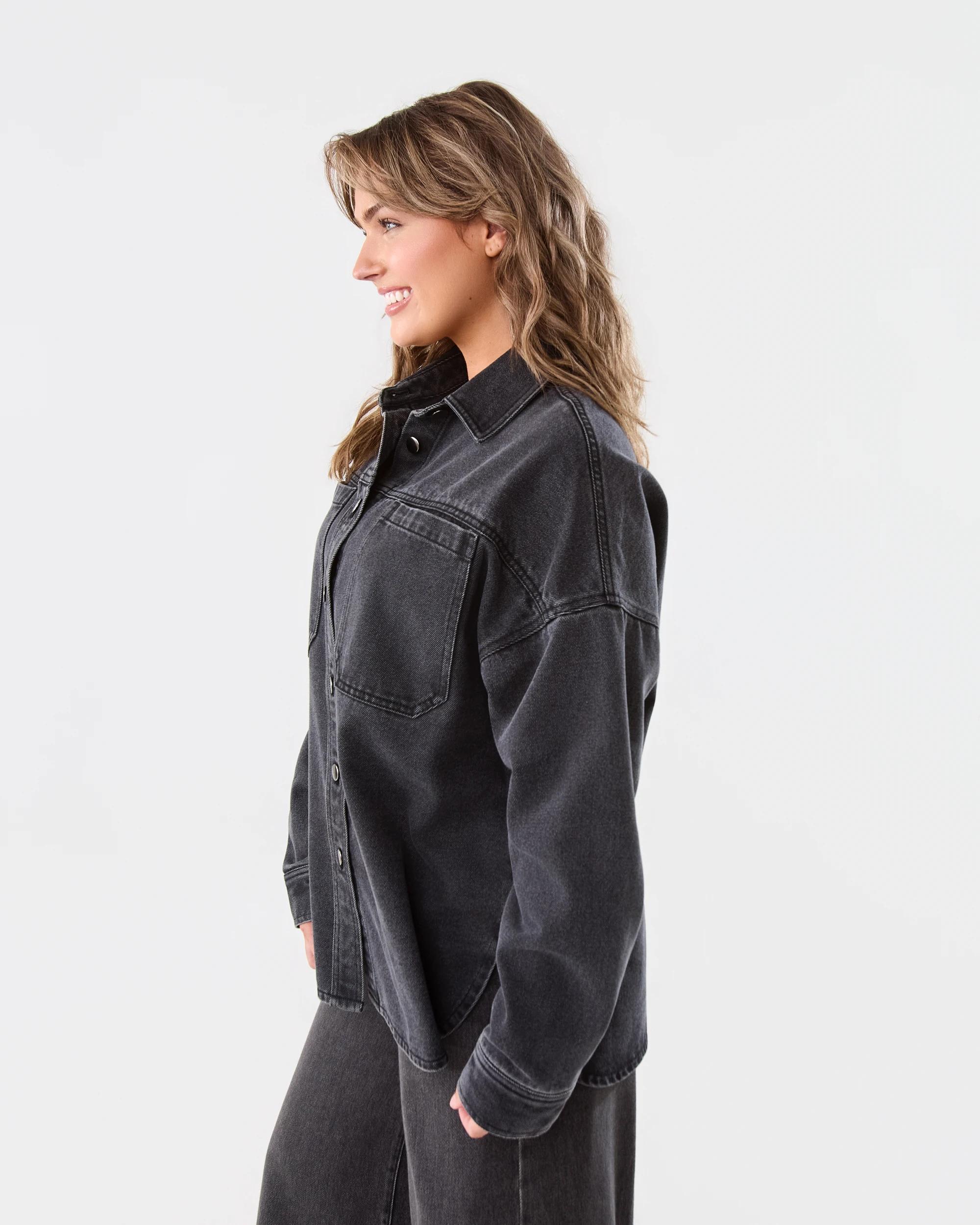 2 Long Sleeve Denim Shirt Black Wash, 2 of 8