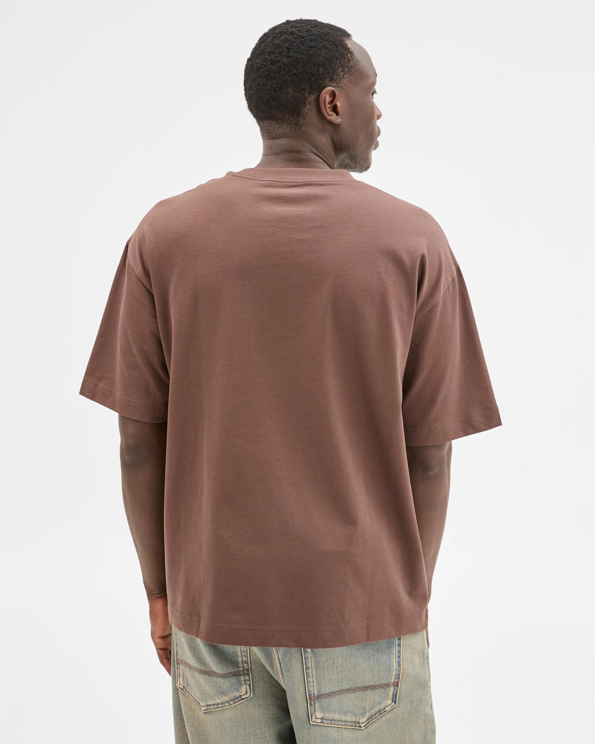 6 Commons Australian Cotton Oversized Heavy Core T-Shirt CHOCOLATE, 6 of 6